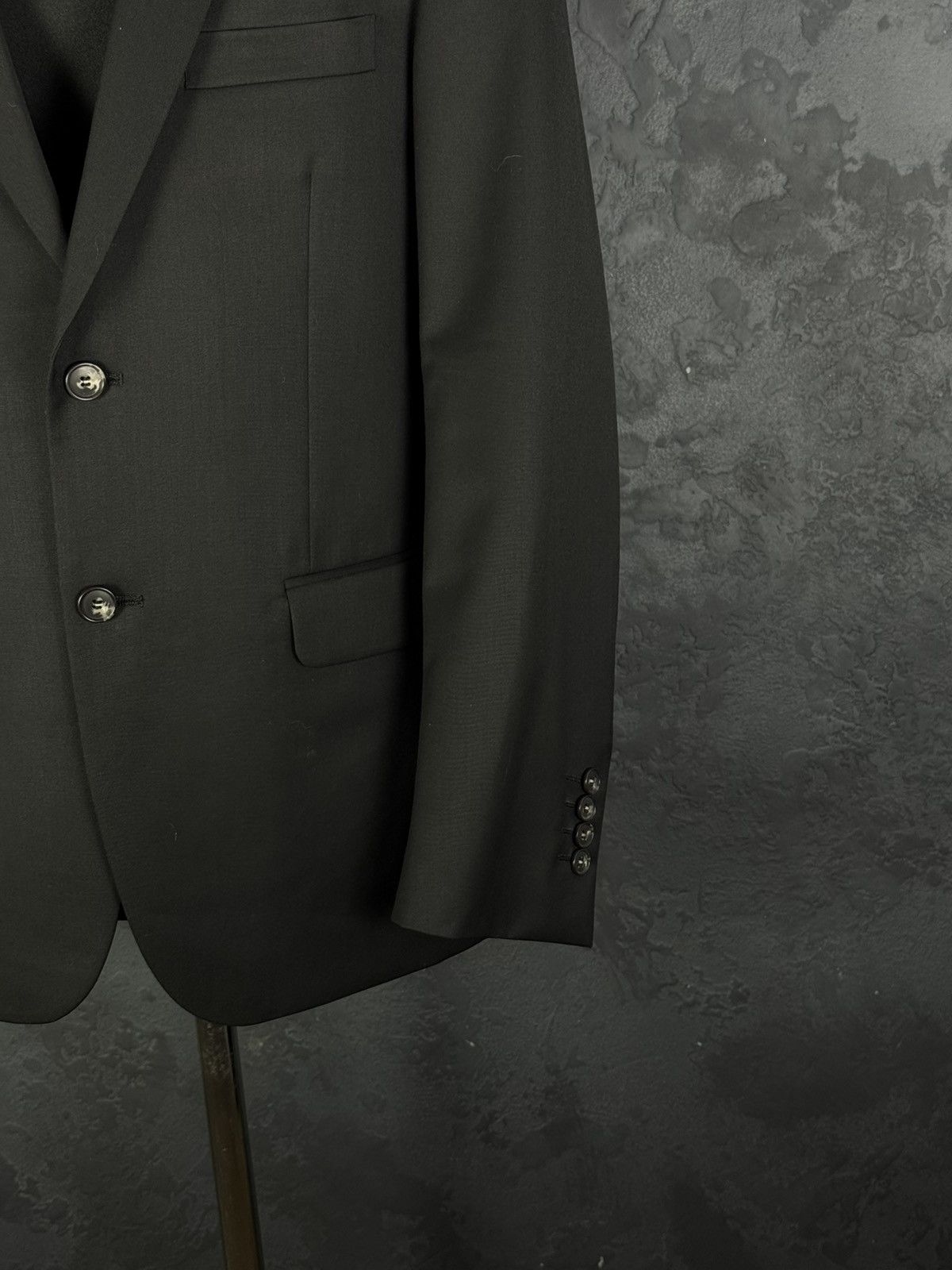 Balmain BALMAIN Paris Navy Wool Blend Slim Fit Black Men’s Suit 46R Size 46R - 8 Thumbnail