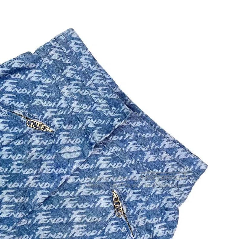 Fendi Fendi Cotton Logo Full Print Short Pants Size 25" / US 0 / IT 36 - 5 Thumbnail