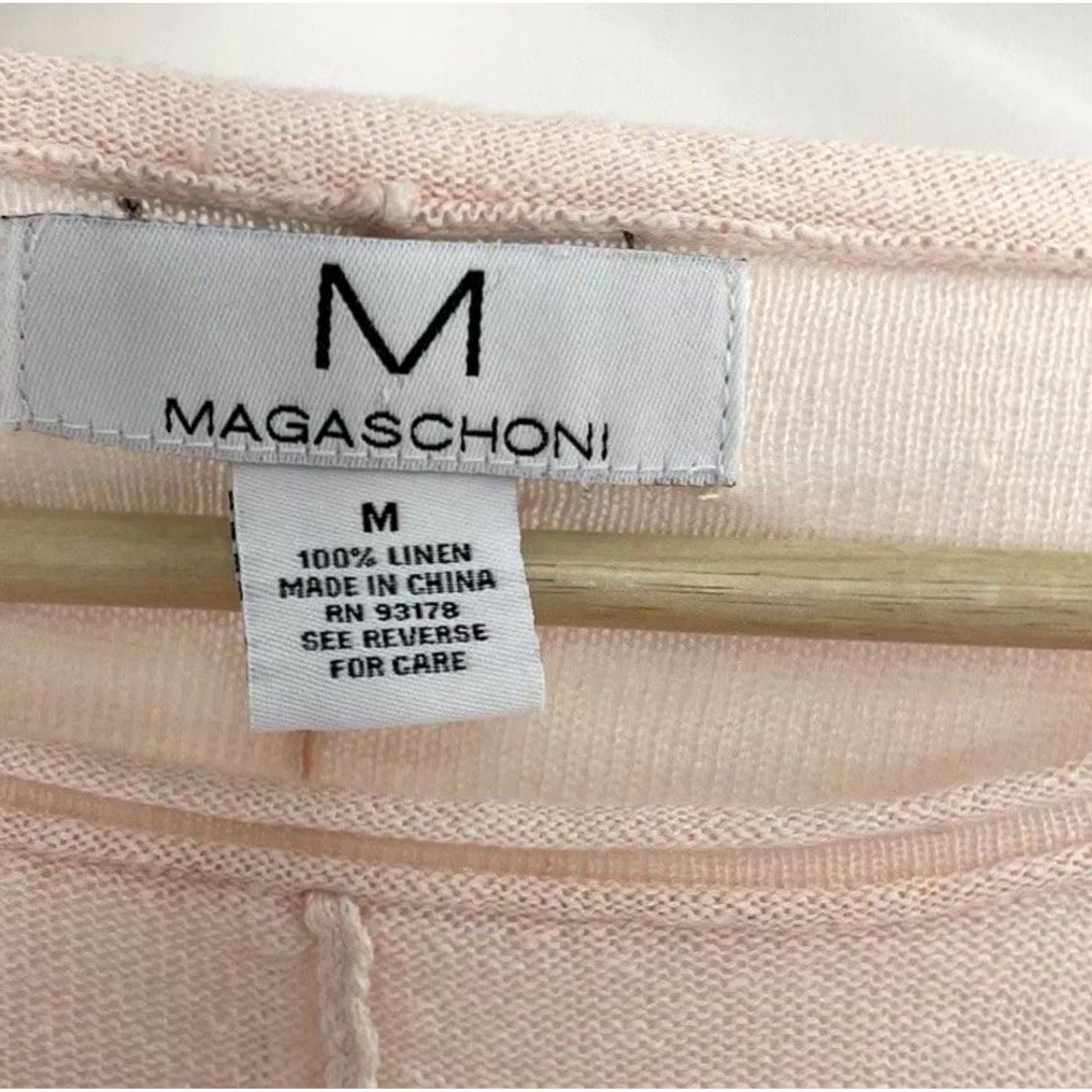 Pinko Magaschoni Shirt M Light Pink 100% Linen Long Sleeve Breathable Flaw Size M / US 6-8 / IT 42-44 - 4 Thumbnail