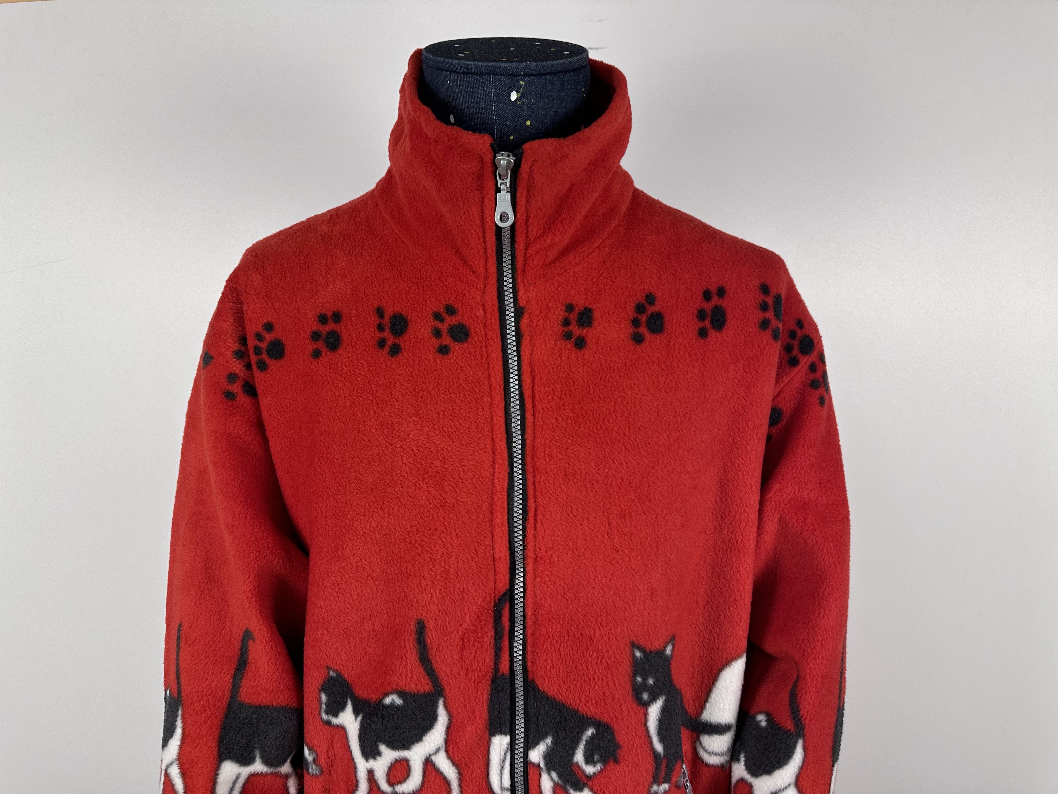 Vintage Vintage Cats Fleece Jacket Sherpa Warm Overprint Nature Sz S Size US S / EU 44-46 / 1 - 3 Thumbnail