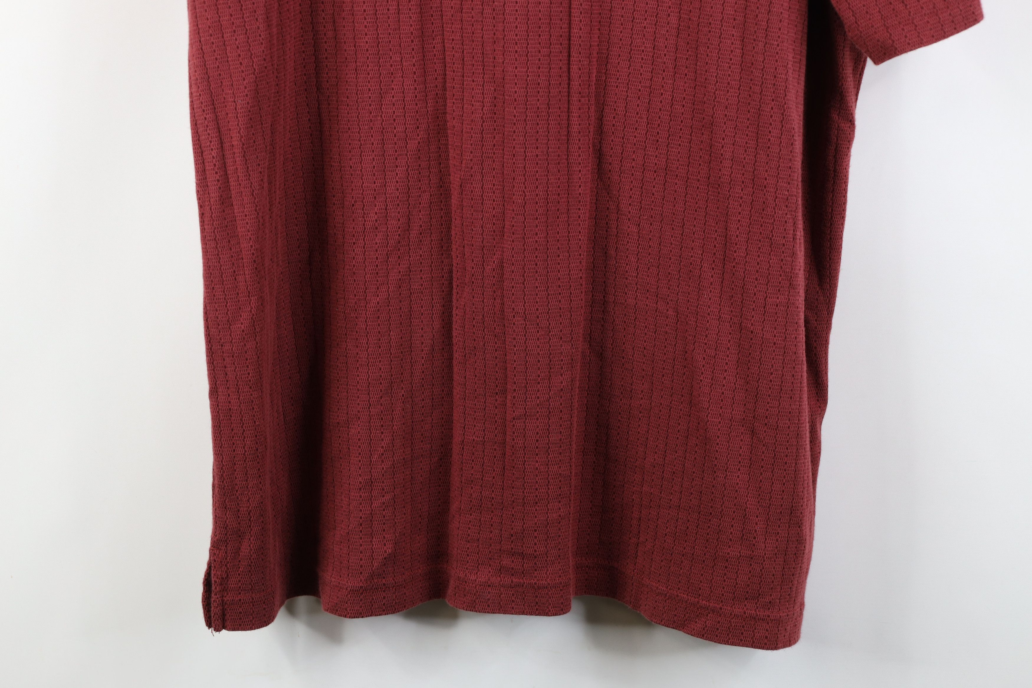 Vintage Vintage 90s Streetwear Gabardine Blend Knit Striped Polo Red Size US XL / EU 56 / 4 - 3 Thumbnail