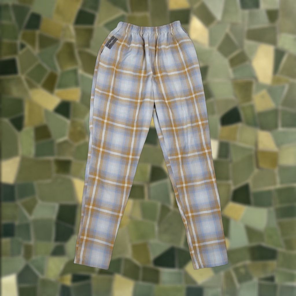 Vintage VINTAGE Travelers Chico's Blue Tan Plaid High Rise Tapered Pull-On Pants S Womens Size 28" / US 6 / IT 42 - 1 Thumbnail