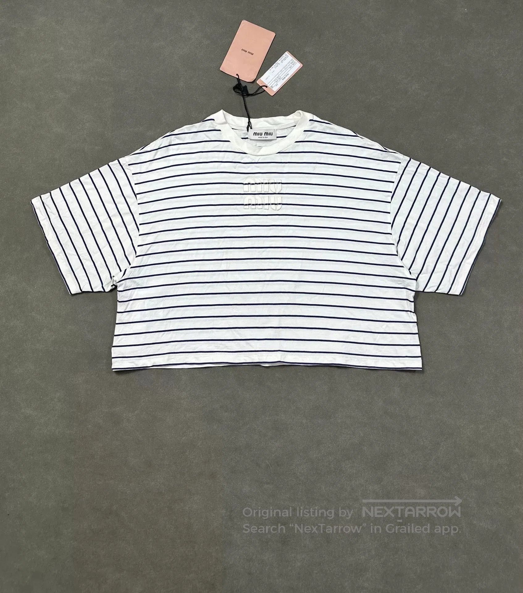 Miu Miu MIU MIU 24SS Striped Loose Short Sleeve. Size S / US 4 / IT 40 - 1 Thumbnail