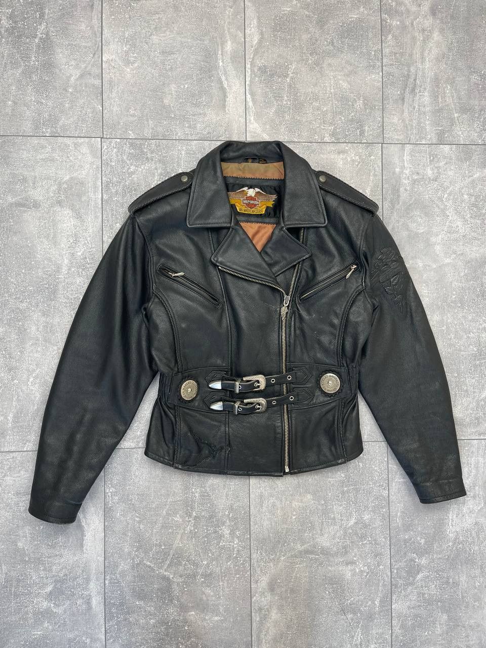 Harley Davidson Harley Davidson Vintage Leather Jacket Size S / US 4 / IT 40 - 1 Thumbnail