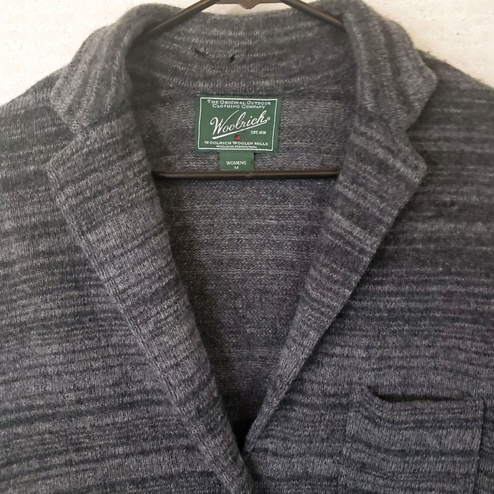 Vintage Woolrich Cardigan Sweater Wool Knit Heathered Gray Long Sleeve Crew Neck Pockets Vintage Womens M Wool Mix Size M / US 6-8 / IT 42-44 - 4 Thumbnail