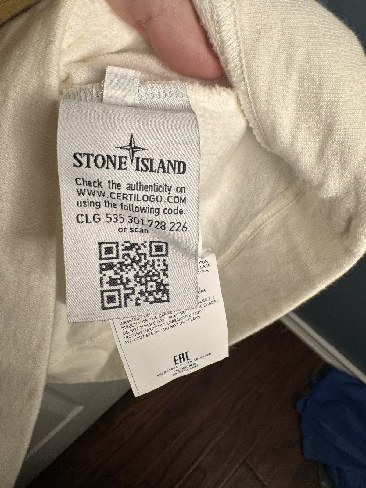 Stone Island Stone Island White Cotton Sweatshirt Size US XXL / EU 58 / 5 - 11 Thumbnail