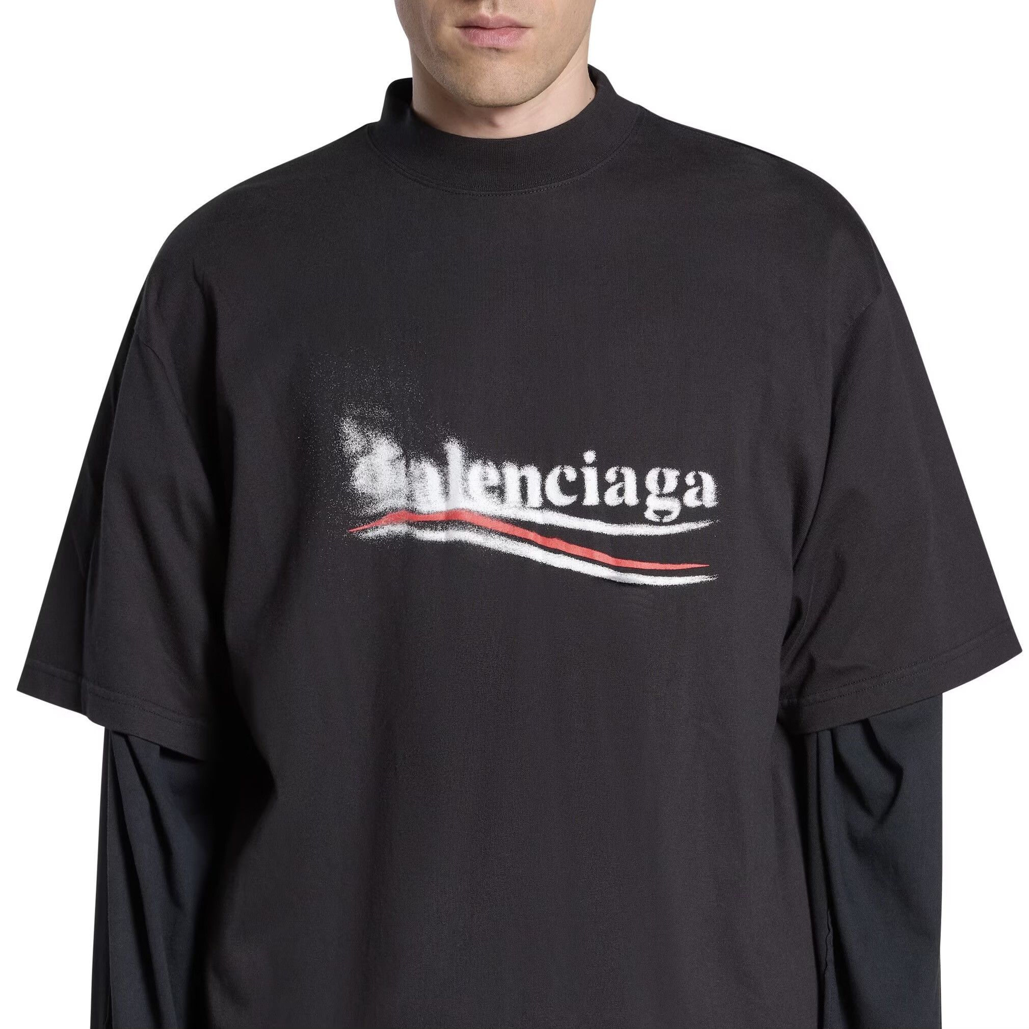 Balenciaga o1tr1nto0526 Political Stencil T-Shirt Medium Fit in Black Size US XL / EU 56 / 4 - 3 Thumbnail