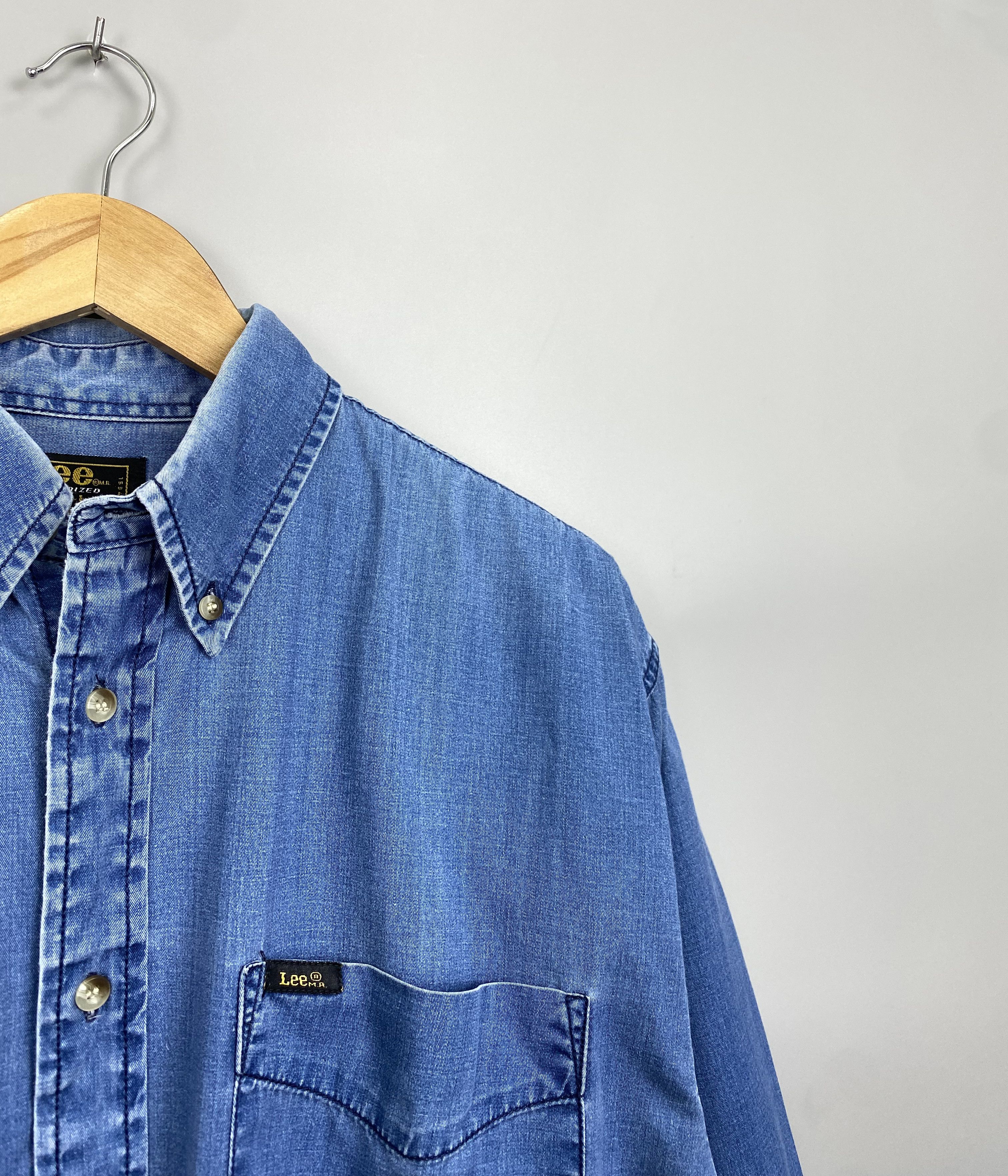 Lee Vintage LEE Union Made Denim Shirt Size US L / EU 52-54 / 3 - 3 Thumbnail