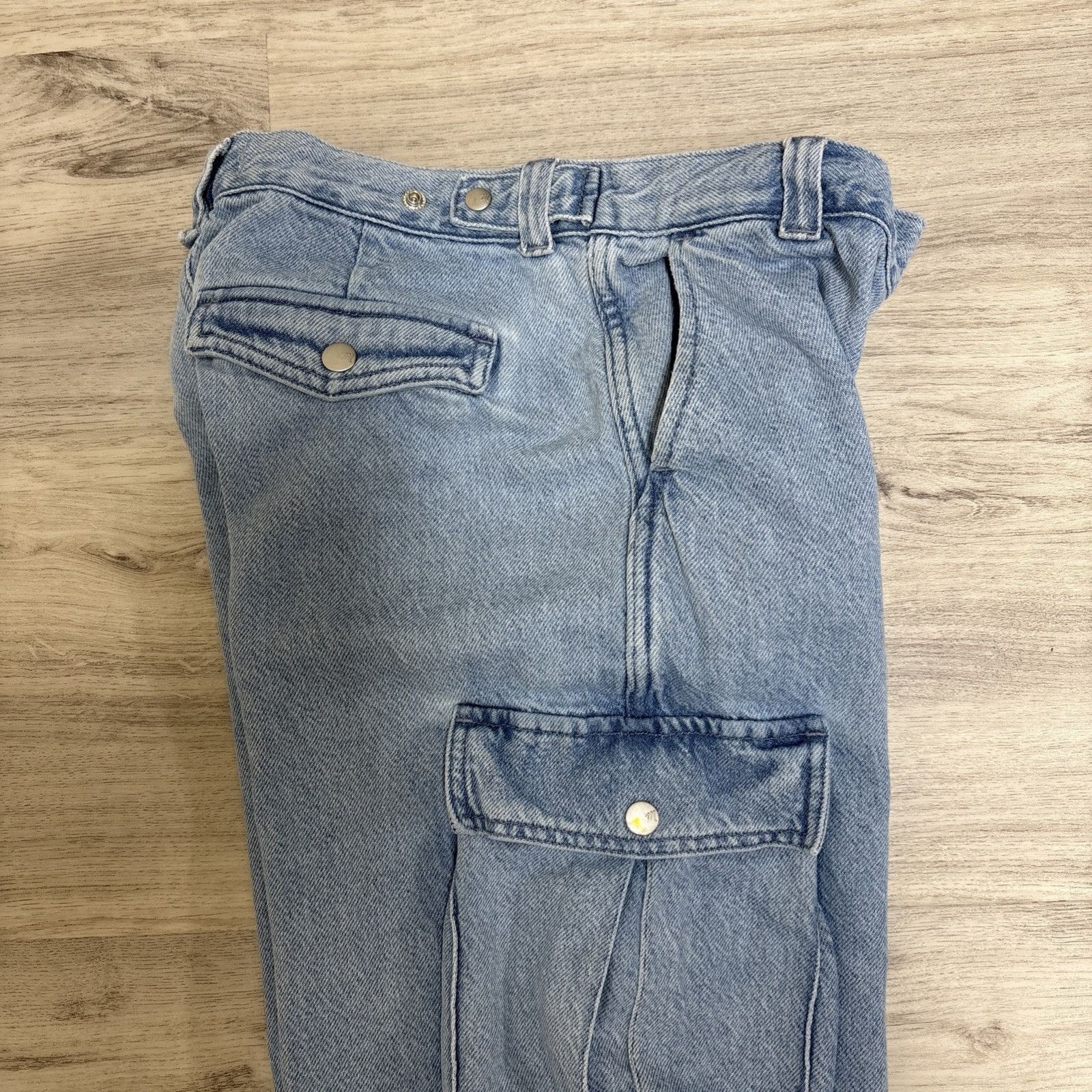 Madewell Madewell Jeans Womens 26 Blue Low Slung Cargo Wide Leg Stone Size 26" / US 2 / IT 38 - 8 Thumbnail