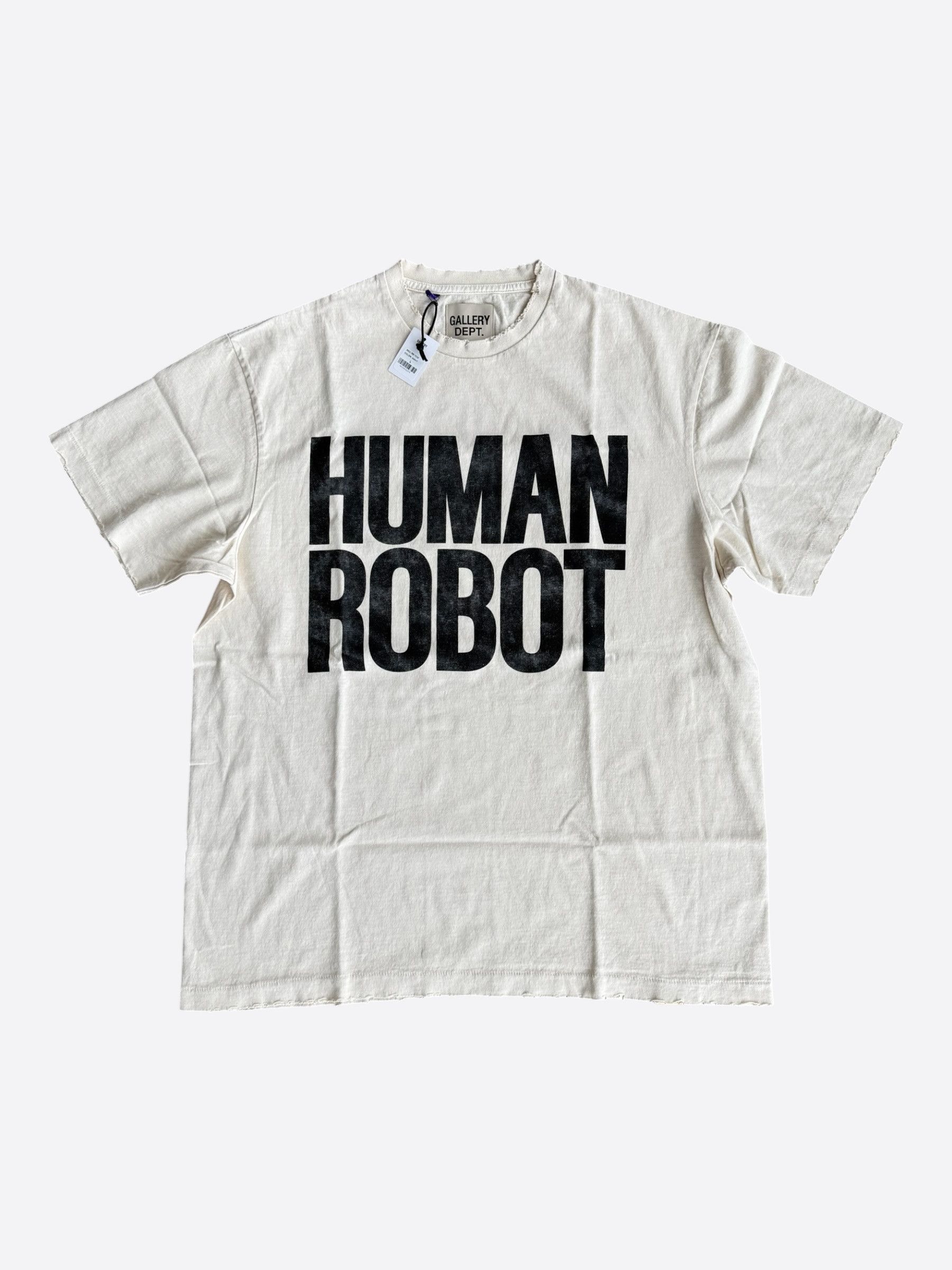 Gallery Dept. Antique White ATK Human Robot Glitter Logo T-Shirt Size US L / EU 52-54 / 3 - 1 Thumbnail