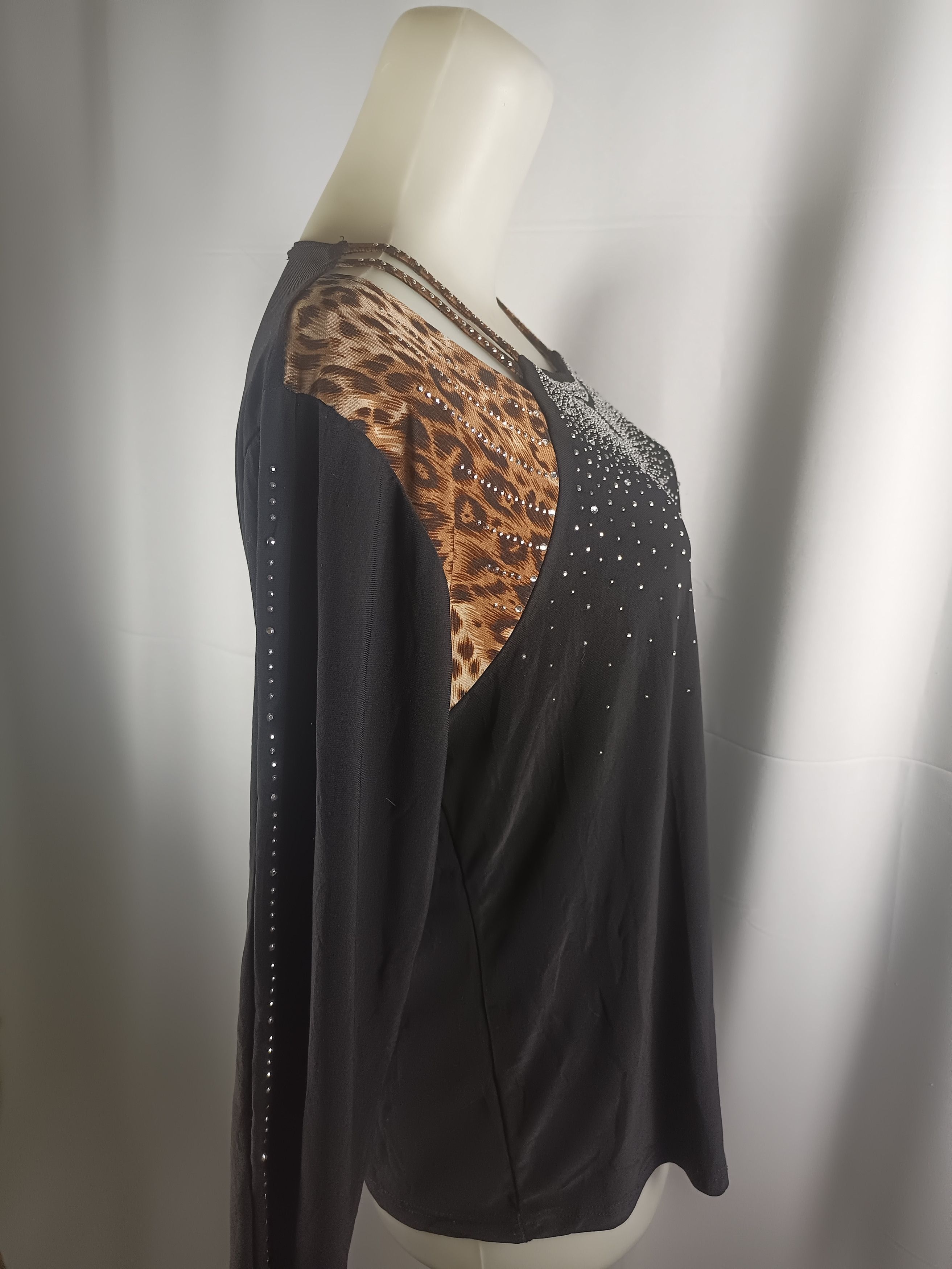 Japanese Brand × Vintage Women's Rhinestone Wave Top leopard print Size XXL / US 16-18 / IT 52-54 - 12 Thumbnail