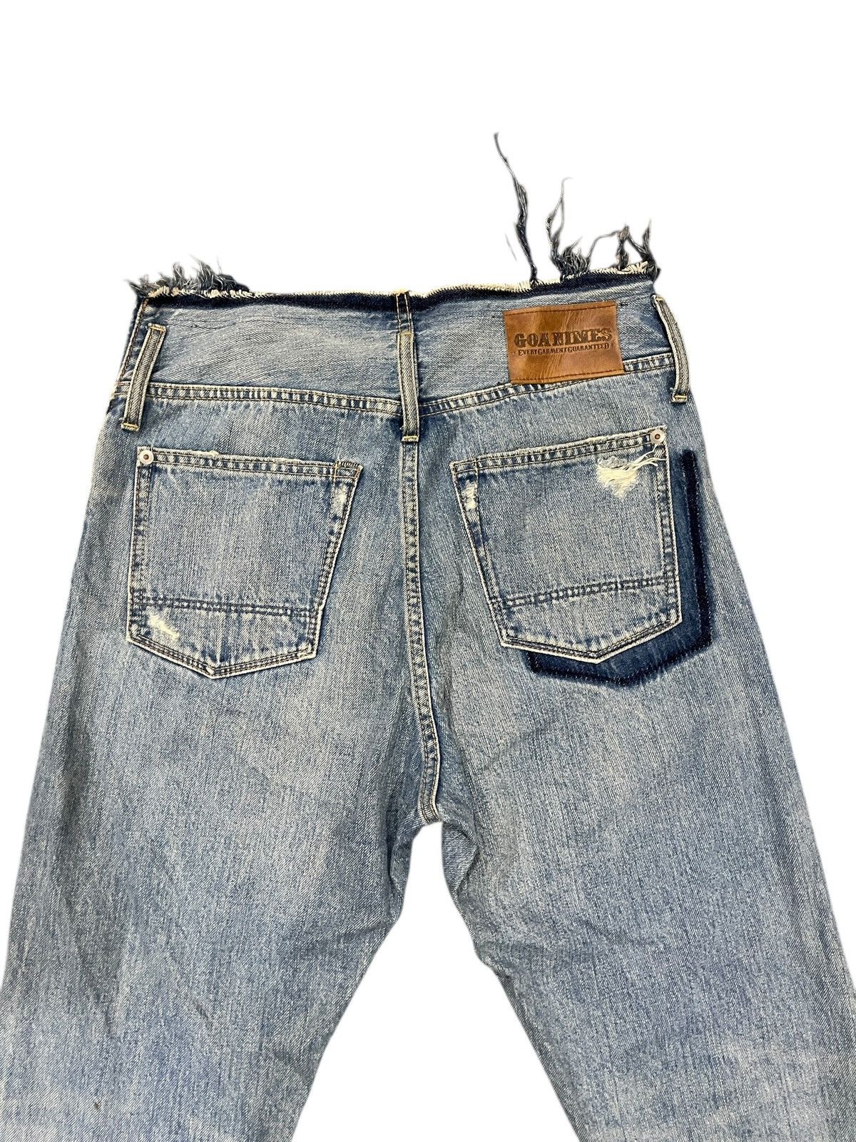 If Six Was Nine GOA Nimes Selvedge Destroyed Rockers Jeans Size US 28 / EU 44 - 14 Thumbnail