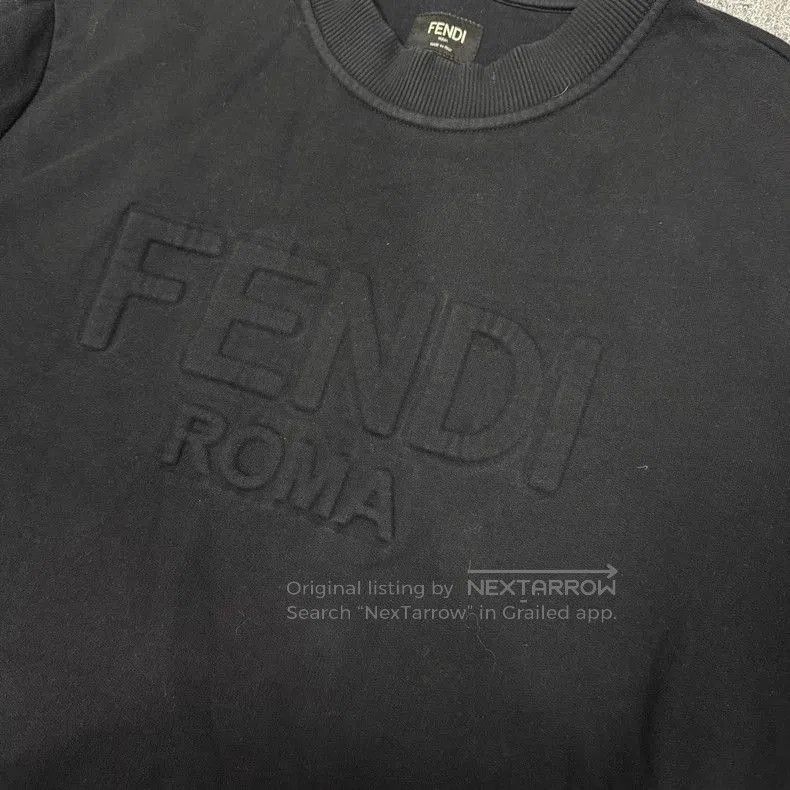 Fendi Fendi Black Logo Embossed Long Sleeve Sweatshirt. Size US L / EU 52-54 / 3 - 3 Thumbnail
