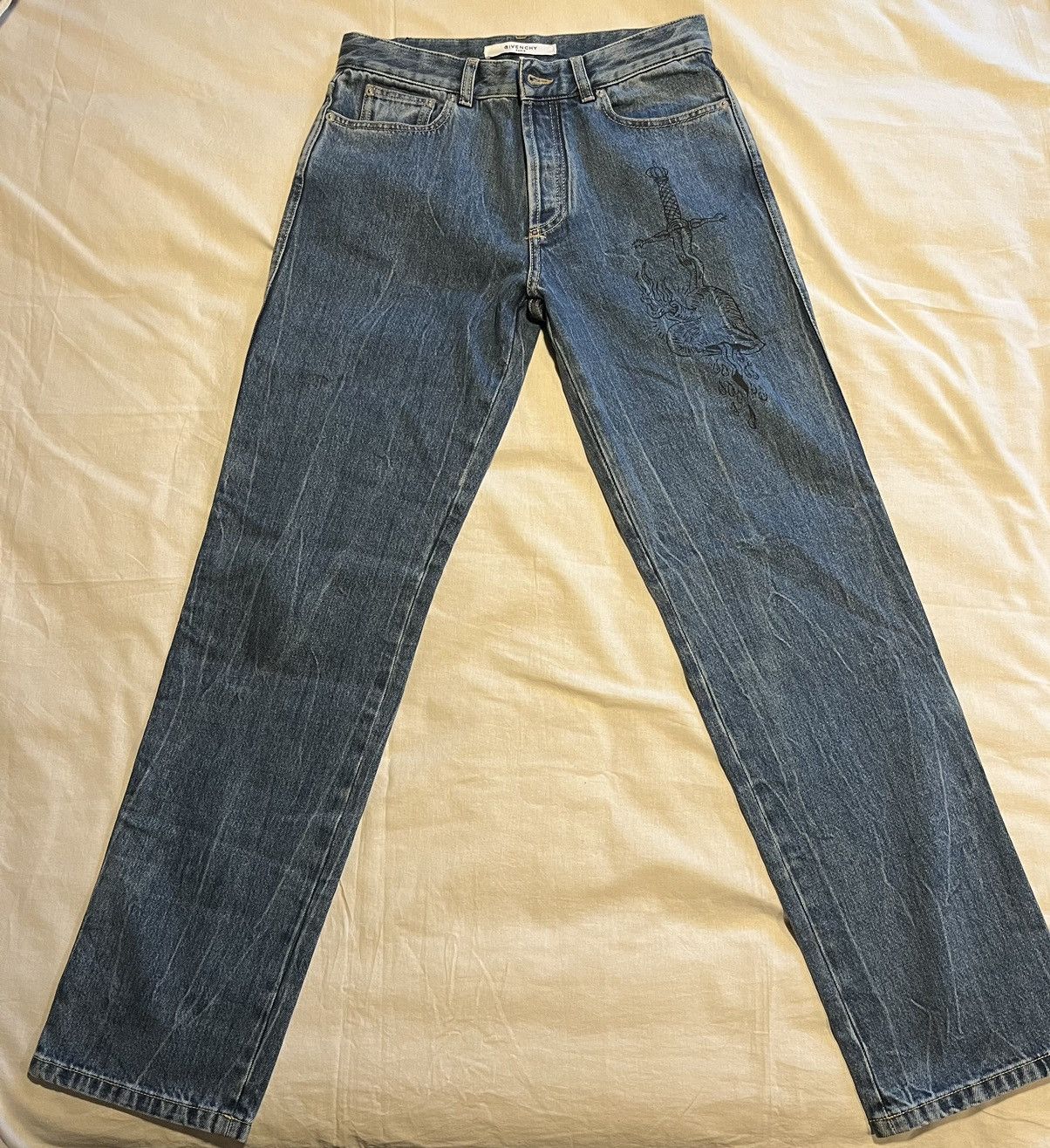 Givenchy Givenchy straight leg print denim pans. Size US 28 / EU 44 - 3 Thumbnail