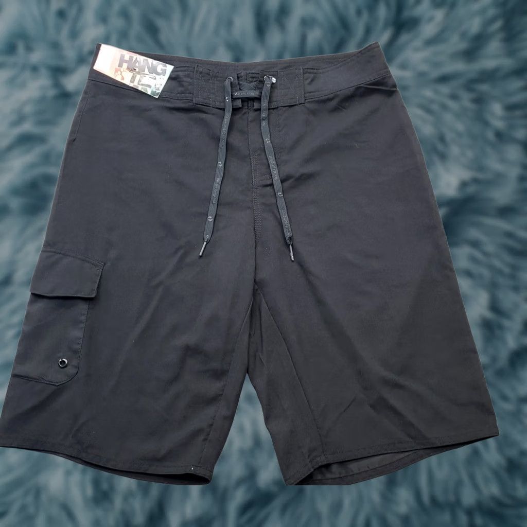 Hang Ten Hang Ten Mens Board Shorts 30 Black Drawstring Waist Surfing Beach Shorts Swim Bottoms Size US 30 / EU 46 - 1 Thumbnail