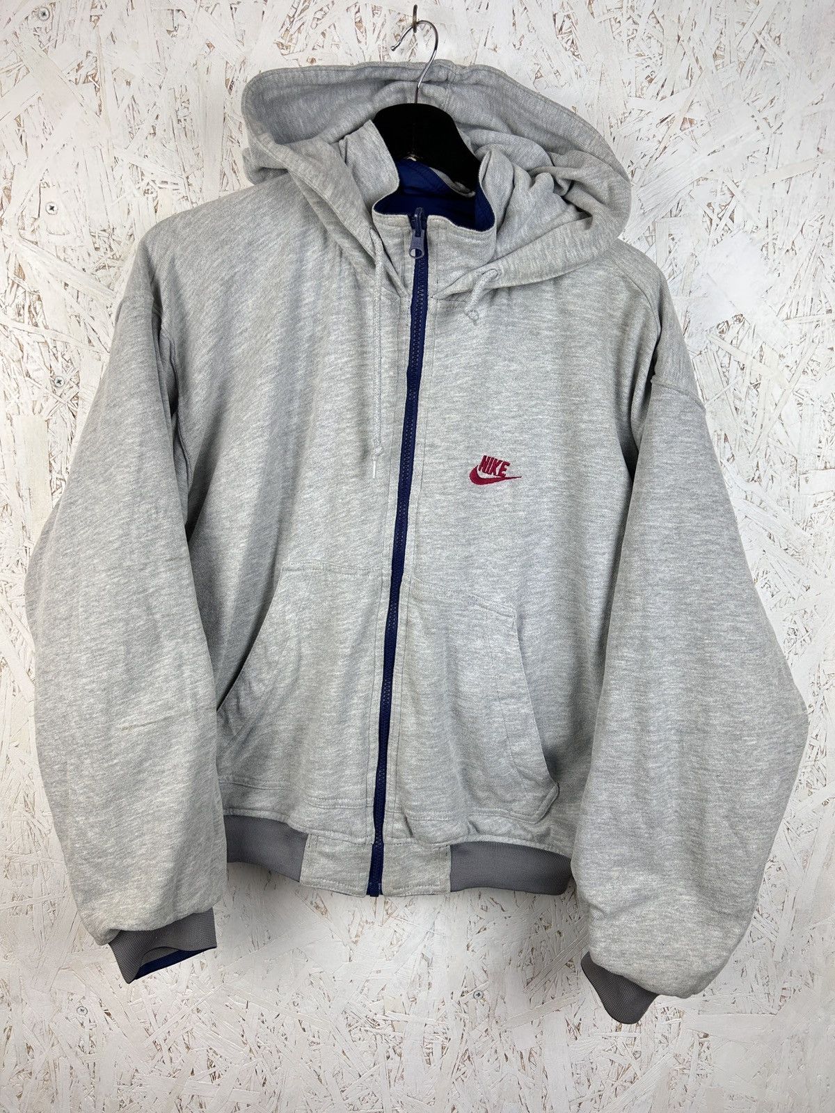 Nike 90s Vintage Nike Reversible Hooded Bomber Jacket Size US S / EU 44-46 / 1 - 8 Thumbnail