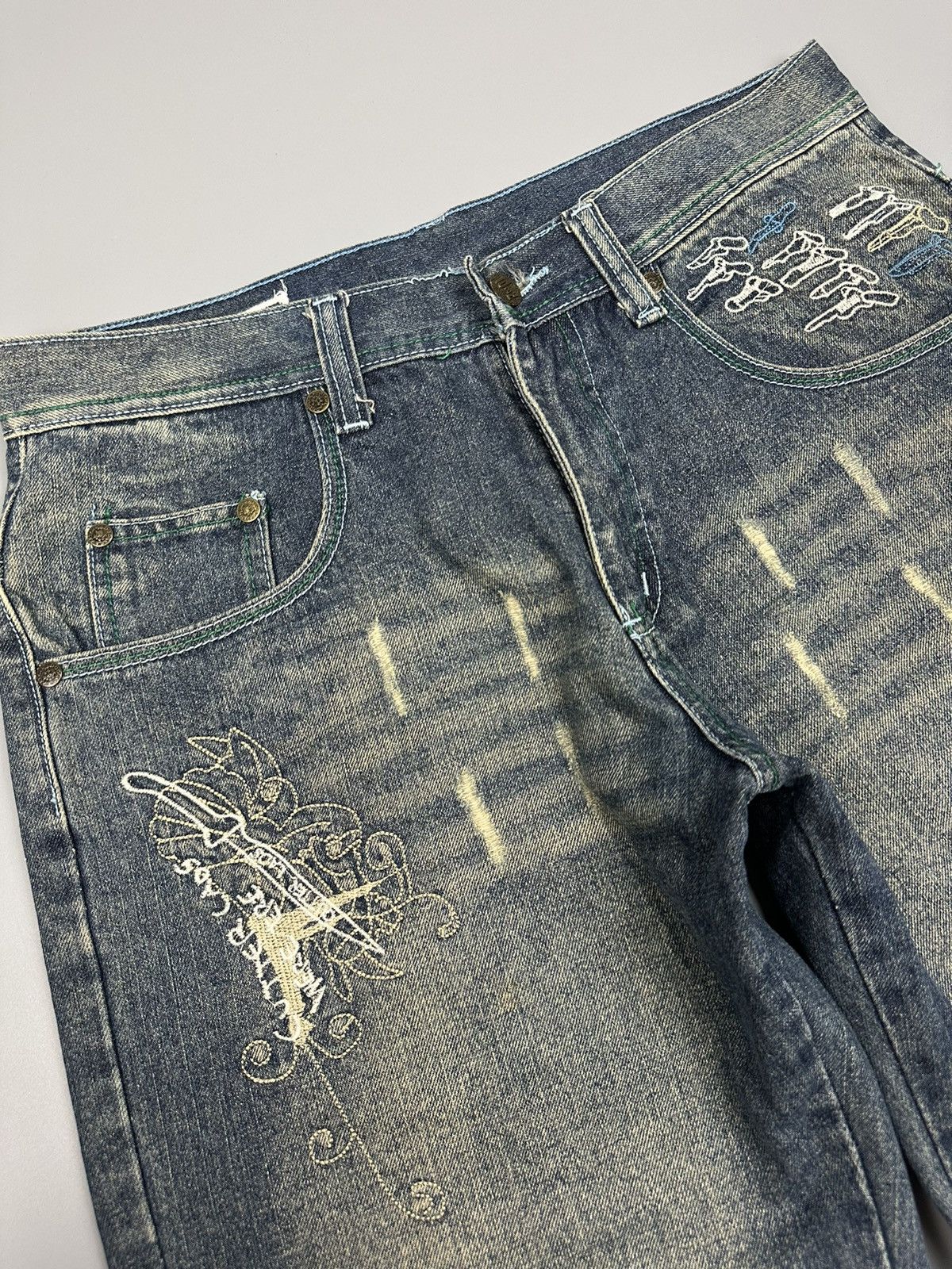 Artful Dodger × Japanese Brand Artful Dodger “Cutter Lads” Embroidered Baggy Jeans Size US 33 - 7 Thumbnail