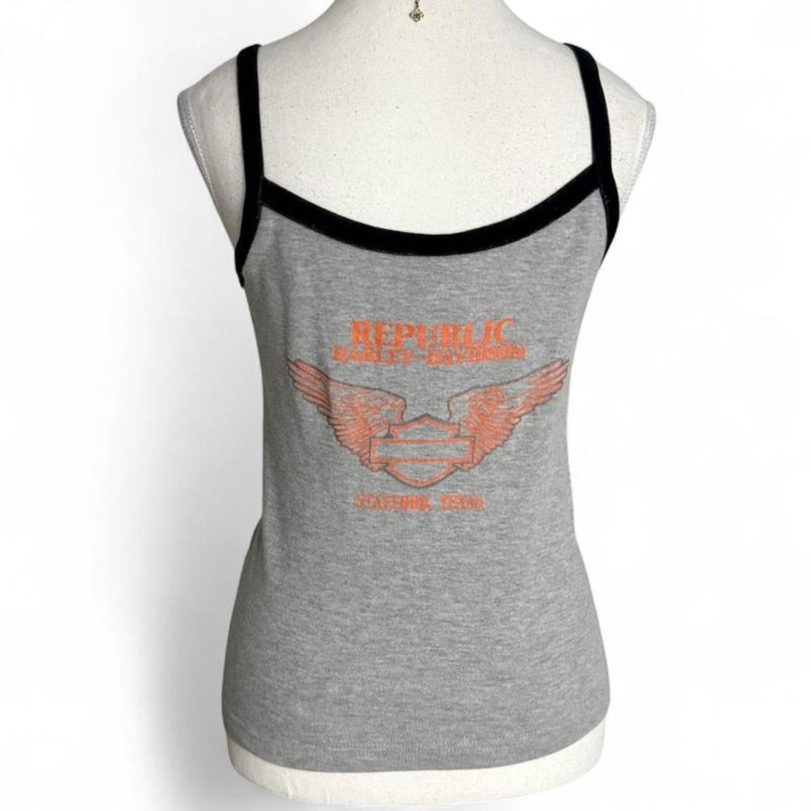 Harley Davidson Harley Davidson grey tank top black strap orange lace Size L Size L / US 10 / IT 46 - 2 Thumbnail