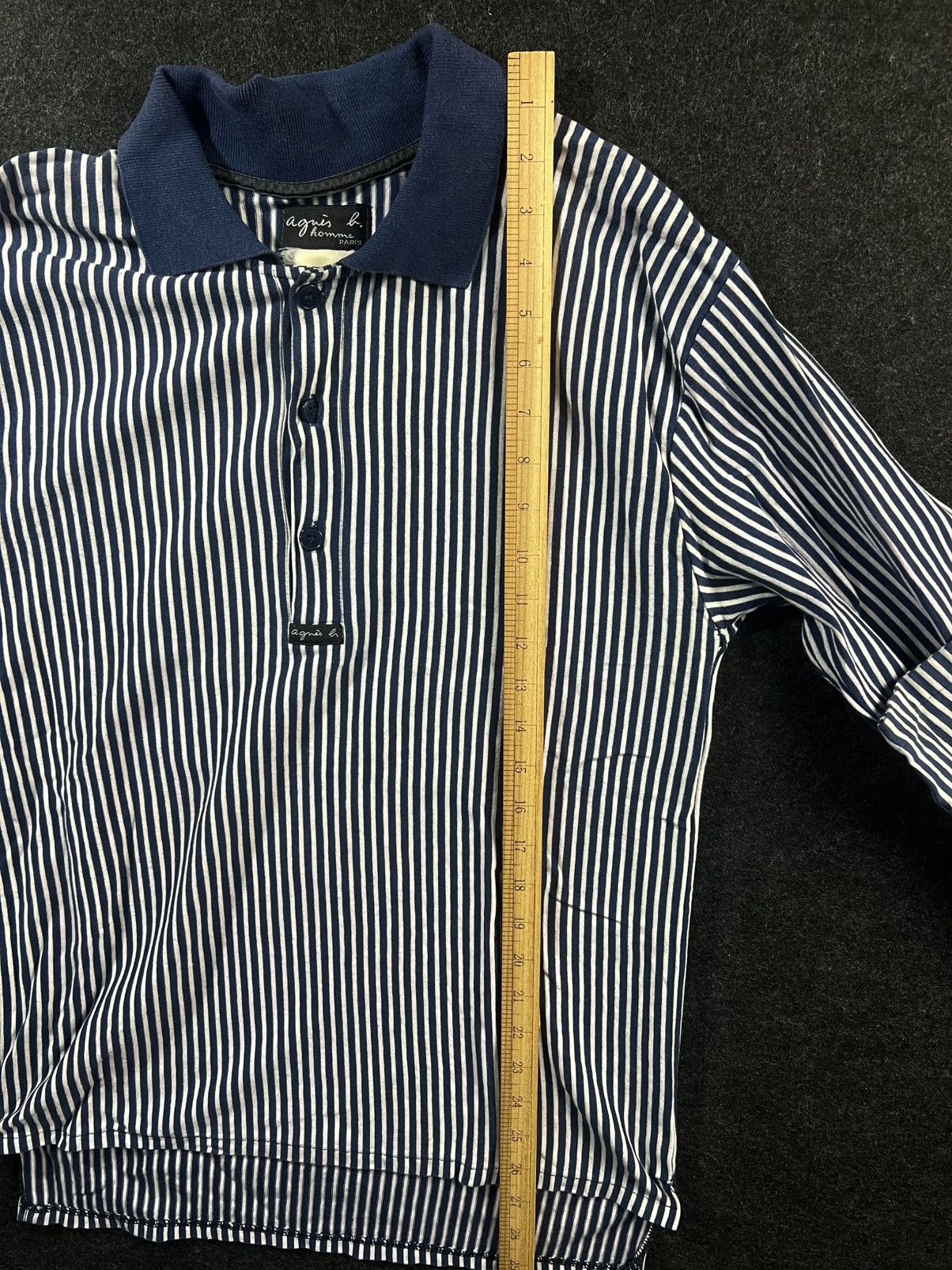 Vintage RARE 90‘s AgnesB Made In France Long Sleeve Pinstripe Collar Size US M / EU 48-50 / 2 - 6 Thumbnail