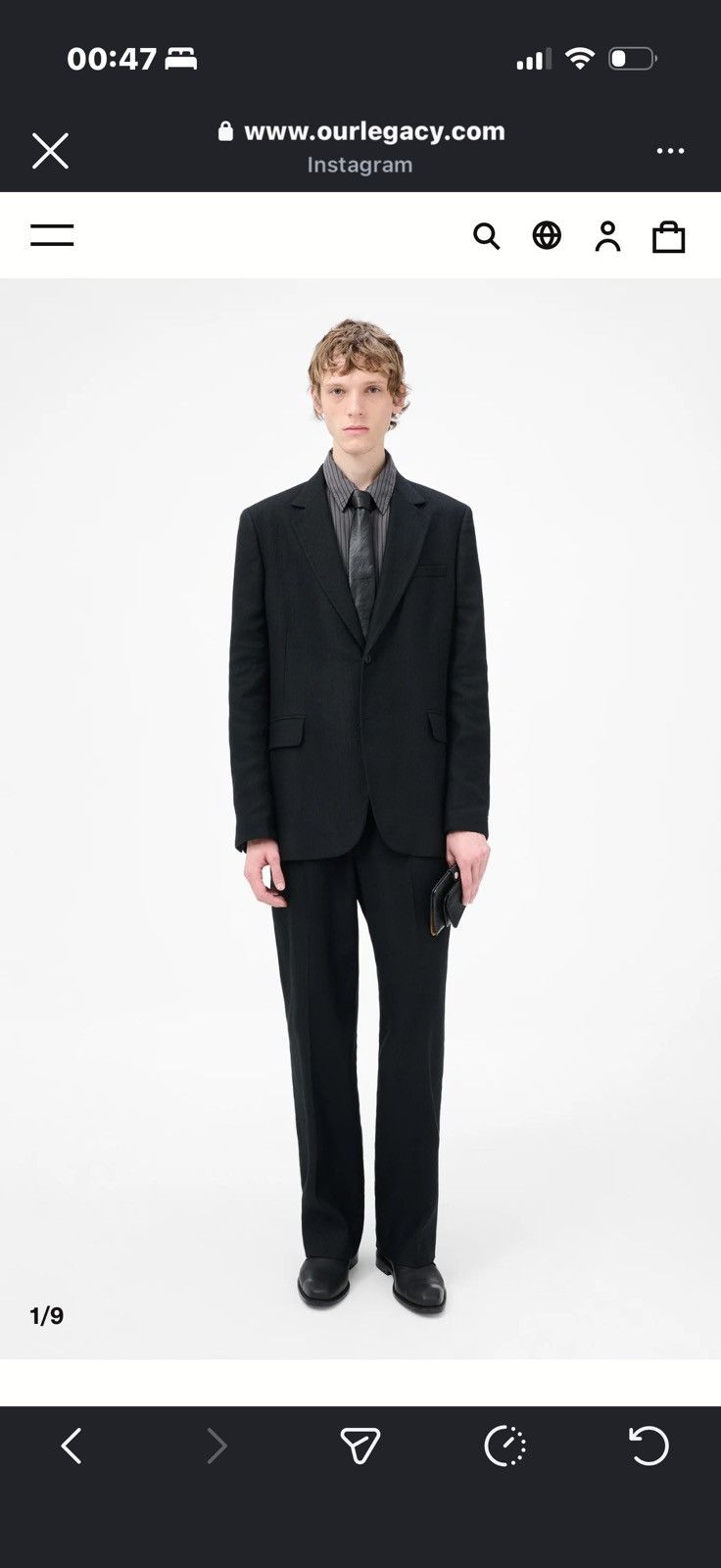 Our Legacy Our Legacy CEREMONY BLAZER Coal Black Link Stripe Weave Size US M / EU 48-50 / 2 - 7 Thumbnail