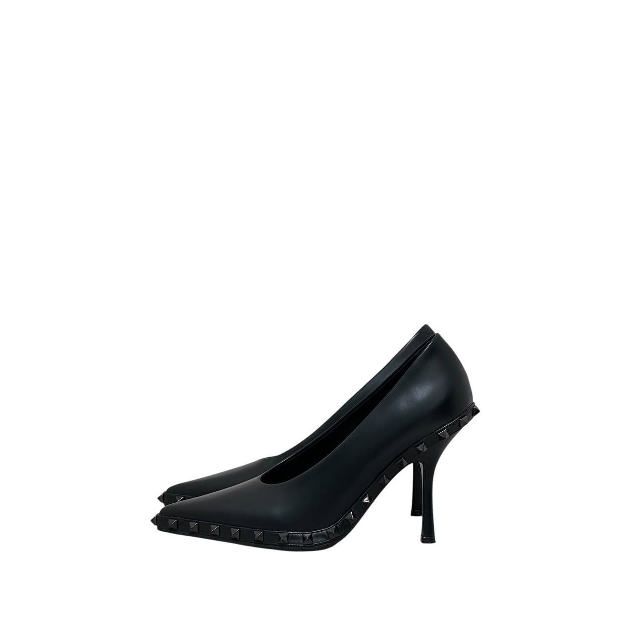 Valentino Valentino Rockstud 100 Leather Heels Pumps Black 38.5 Size US 8.5 / IT 38.5 - 1 Thumbnail