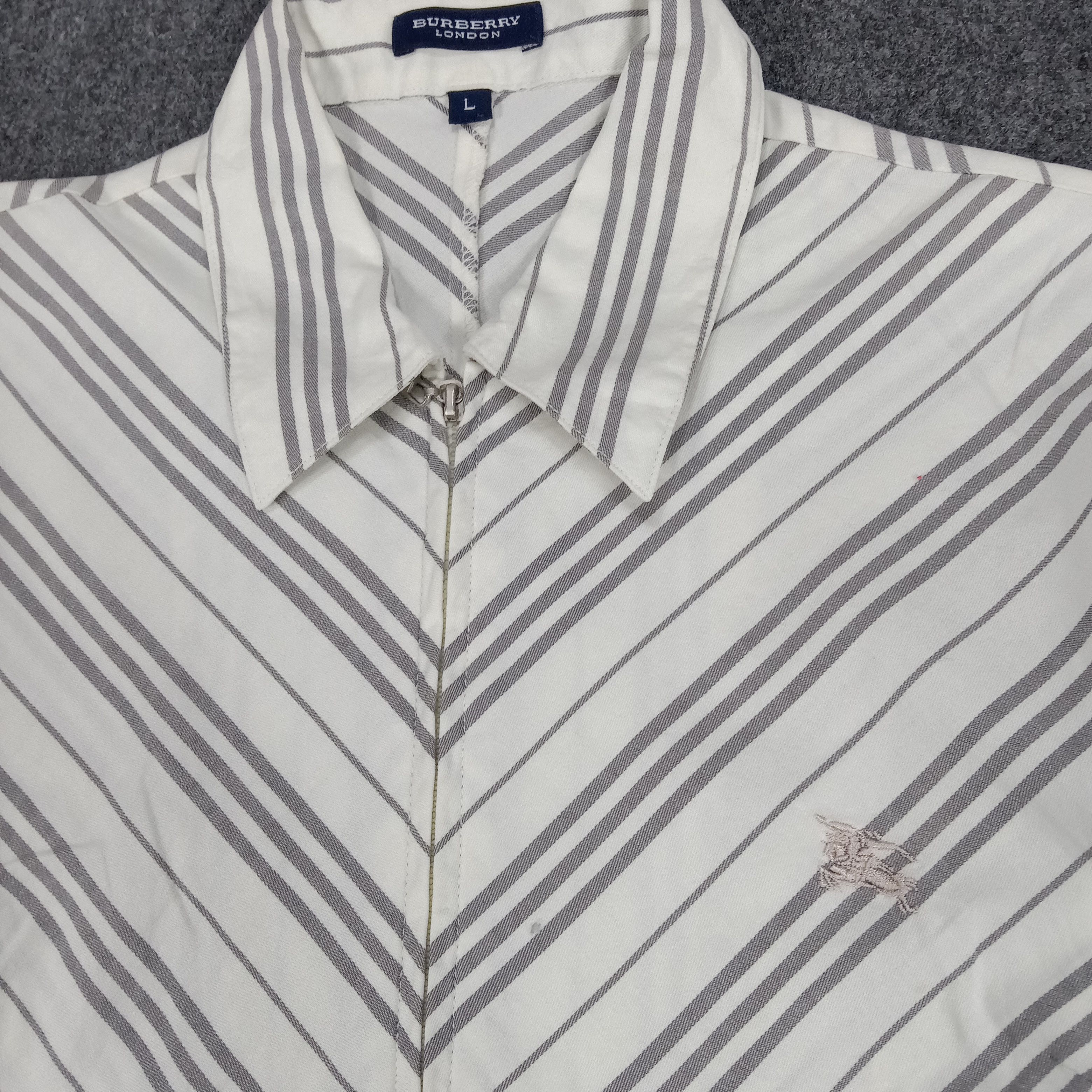 Burberry × Vintage Burberry London Designer Brand Stripes Shirt Jacket Size XS / US 0-2 / IT 36-38 - 3 Thumbnail