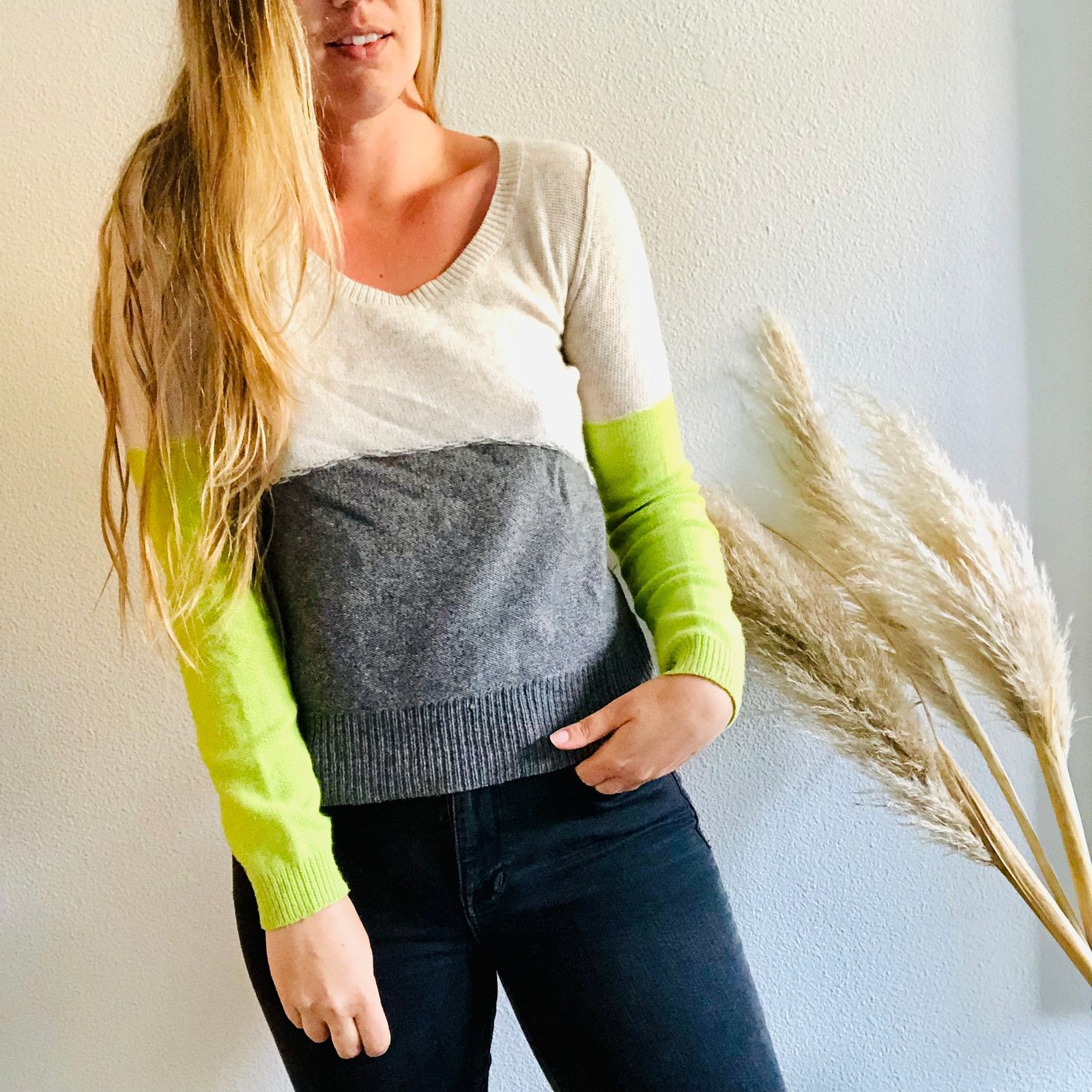 Free People FREE PEOPLE Beach Grey Colorblock Stripe Pullover Sweater Size XS / US 0-2 / IT 36-38 - 4 Thumbnail