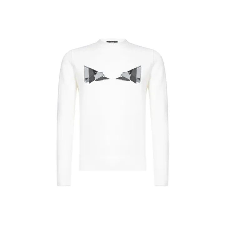 Fendi FENDI White Devil Eyes Pattern Sweater 0079 Size US M / EU 48-50 / 2 - 1 Thumbnail