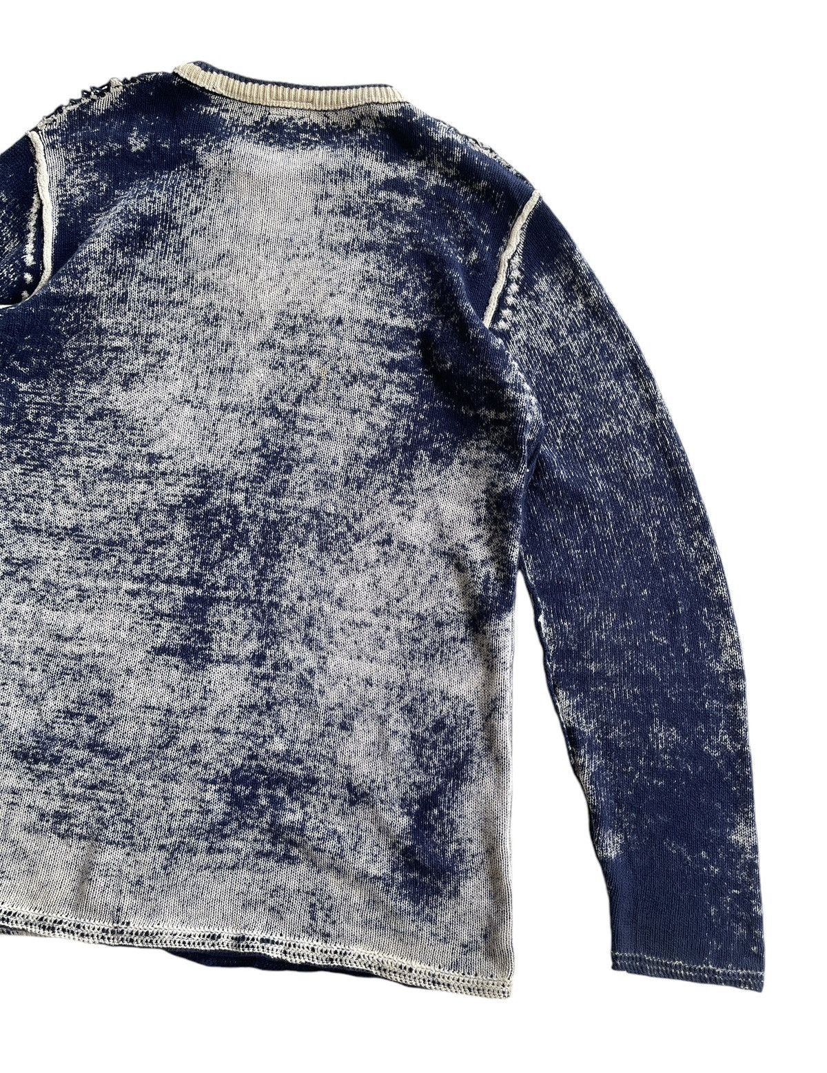 Japanese Brand POPULARIZATION Printed Indigo Knitted Pullover Sweater Size US M / EU 48-50 / 2 - 6 Thumbnail
