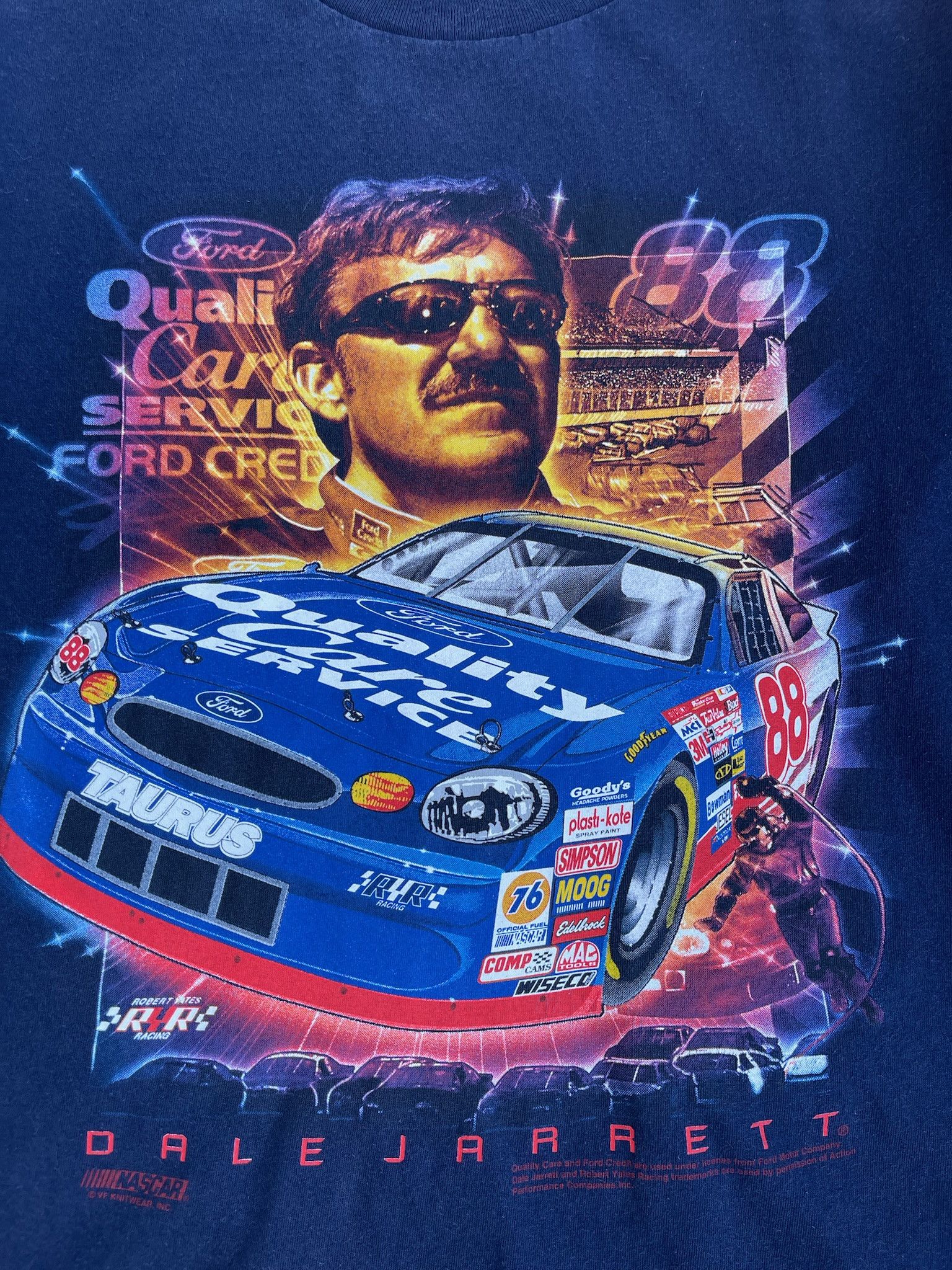 NASCAR Vintage 90s NASCAR Dale Jarrett Ford tee racing tshirt Size US M / EU 48-50 / 2 - 4 Thumbnail
