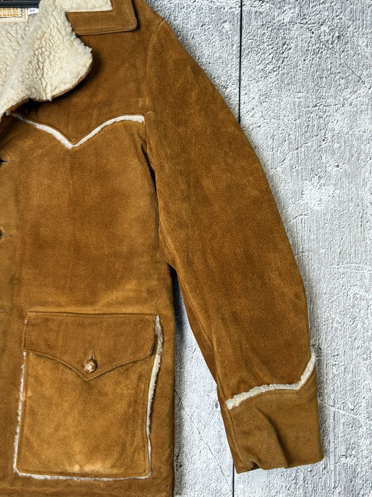 Schott Vintage Schott NYC Western Shearling Suede Leather Jacket Size US L / EU 52-54 / 3 - 4 Thumbnail