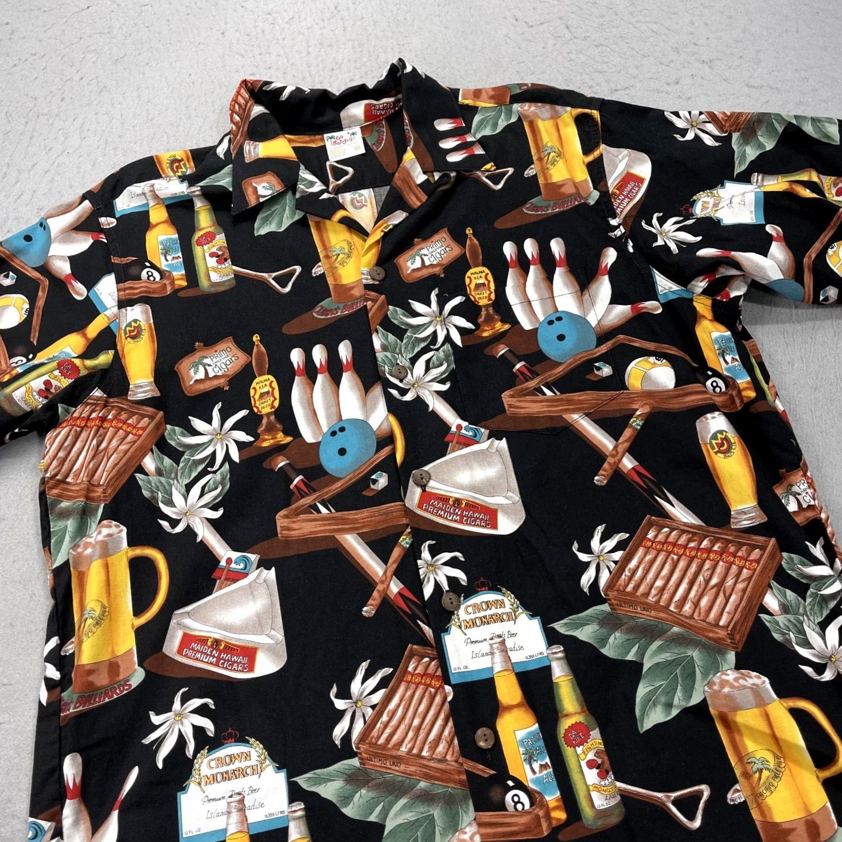 Vivobarefoot VINTAGE Go Barefoot Hawaiian Shirt Mens XL Primo Cigar Loop Collar Bowling Beer Shirt Size US XL / EU 56 / 4 - 3 Thumbnail
