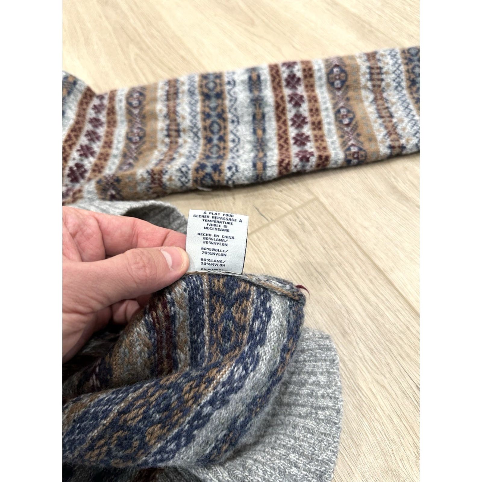 Schott Schott Bros Mens Medium Fair Isle Nordic Style 1/4 Zip Wool Blend Sweater Shirt Hoodie? Size US M / EU 48-50 / 2 - 7 Thumbnail