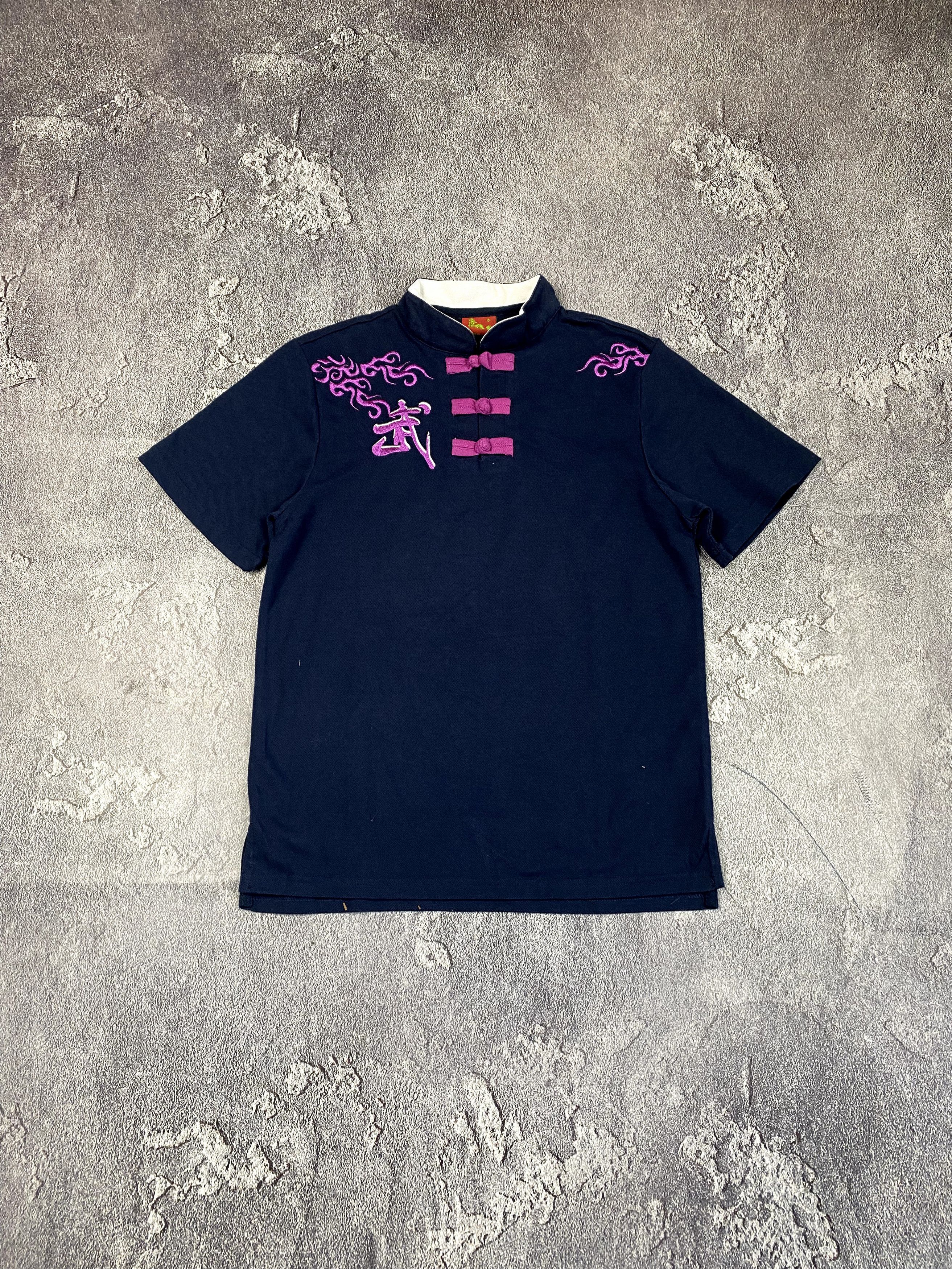Japanese Brand Embroidered Dragon Tee Chinese-Inspired Button Shirt Size M / US 6-8 / IT 42-44 - 2 Thumbnail