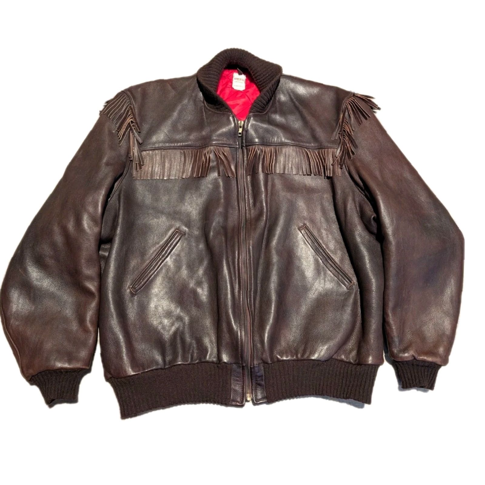 Vintage Vtg Uber Fringed Genuine Leather Bomber Jacket Minnesota USA XL 2XL Quilted Lined Brown 1970s Jacket Mens/Unisex Size XL / US 12-14 / IT 48-50 - 2 Thumbnail