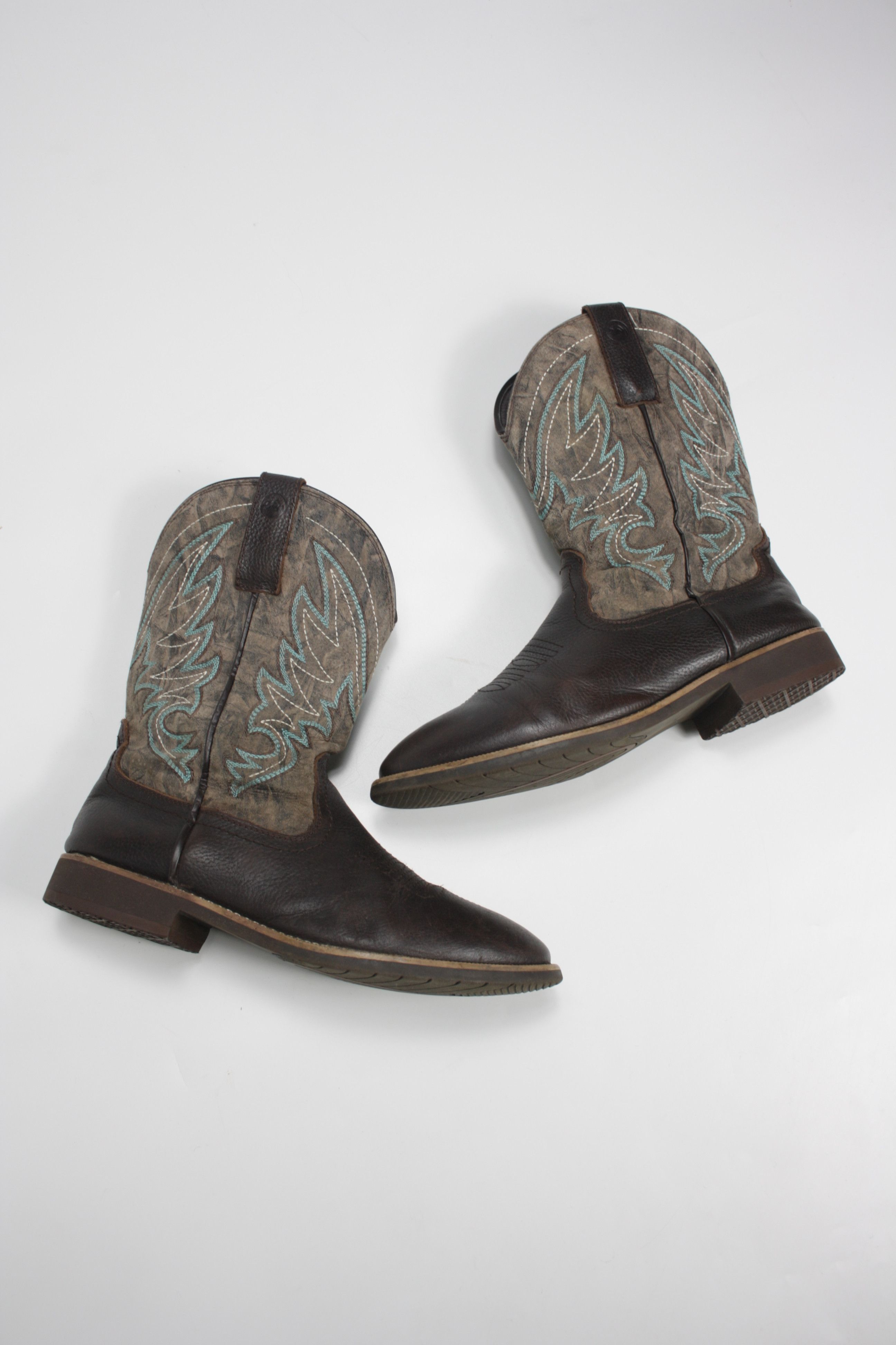 Cowboy Equipment × Genuine Leather Stone Deek Western Embroidered Leather Cowboy Ankle Boots Size US 8 / EU 41 - 3 Thumbnail