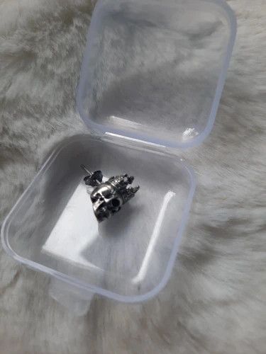 Jewelry Skull Crown Stud Earrings 925 Sterling Ear Studs Charms Size ONE SIZE - 2 Thumbnail