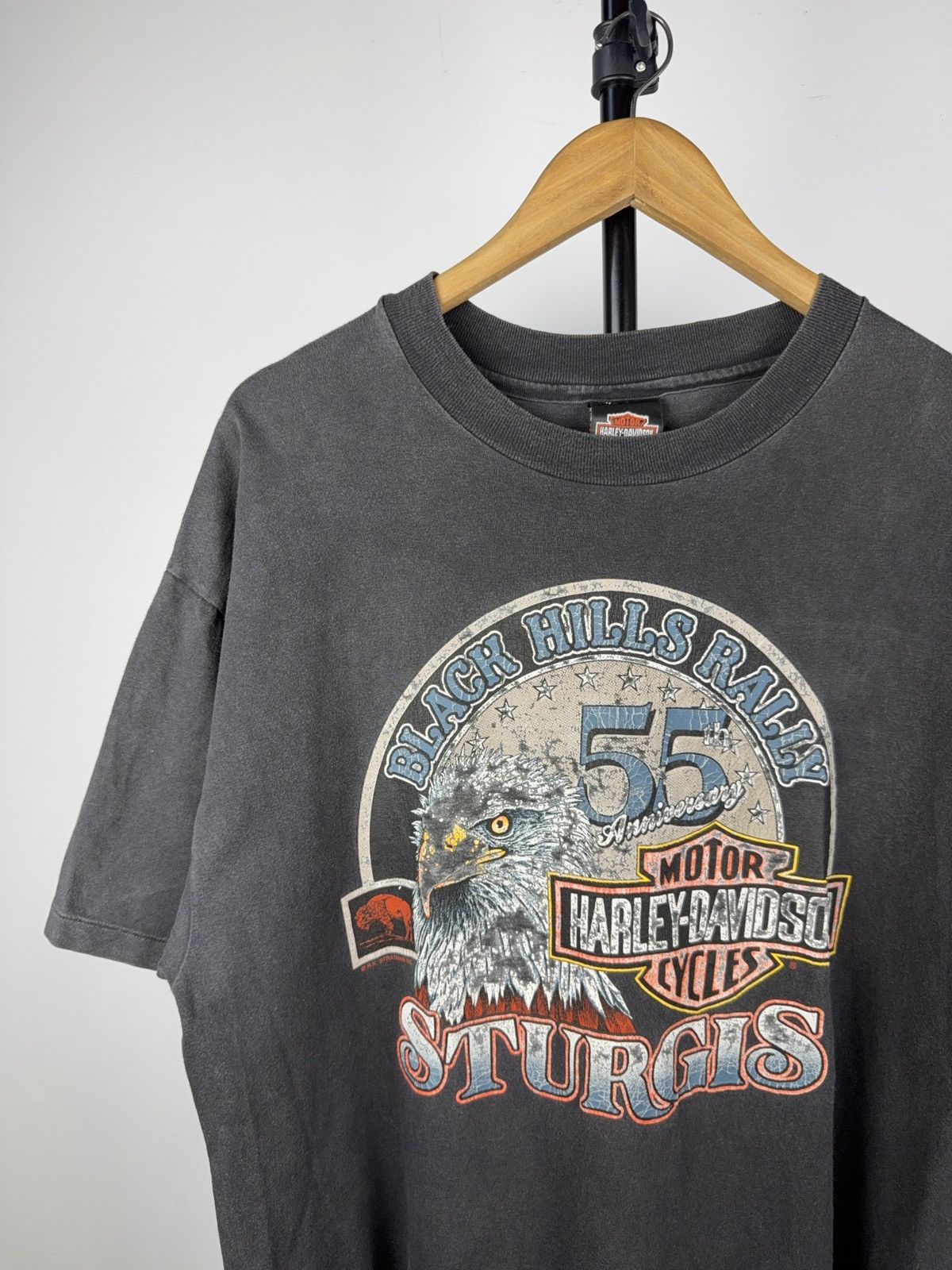 Harley Davidson Vintage 90s USA Harley Davidson Black Hills Rally Tee shirt Size US XL / EU 56 / 4 - 2 Thumbnail