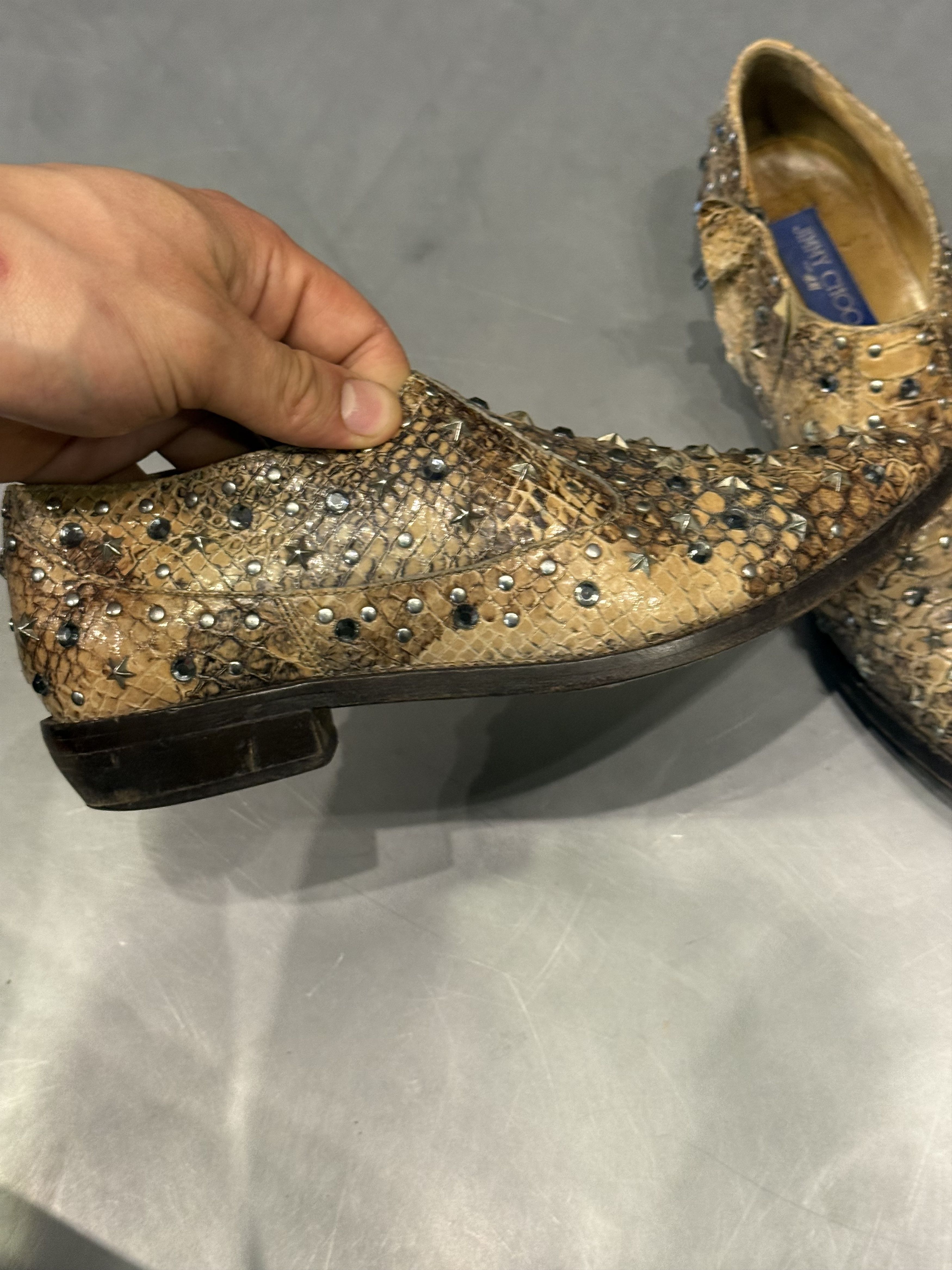 Jimmy Choo Jimmy Choo for H&M exotic python leather studded boots Size US 7 / IT 37 - 3 Thumbnail