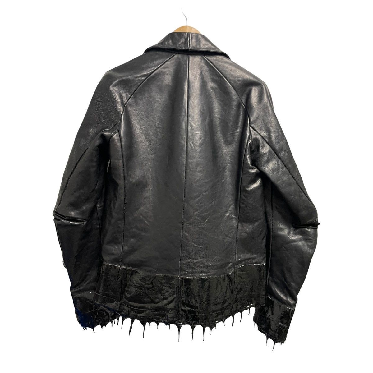 Ccp prosthetic drip scarstitch leather jacket
