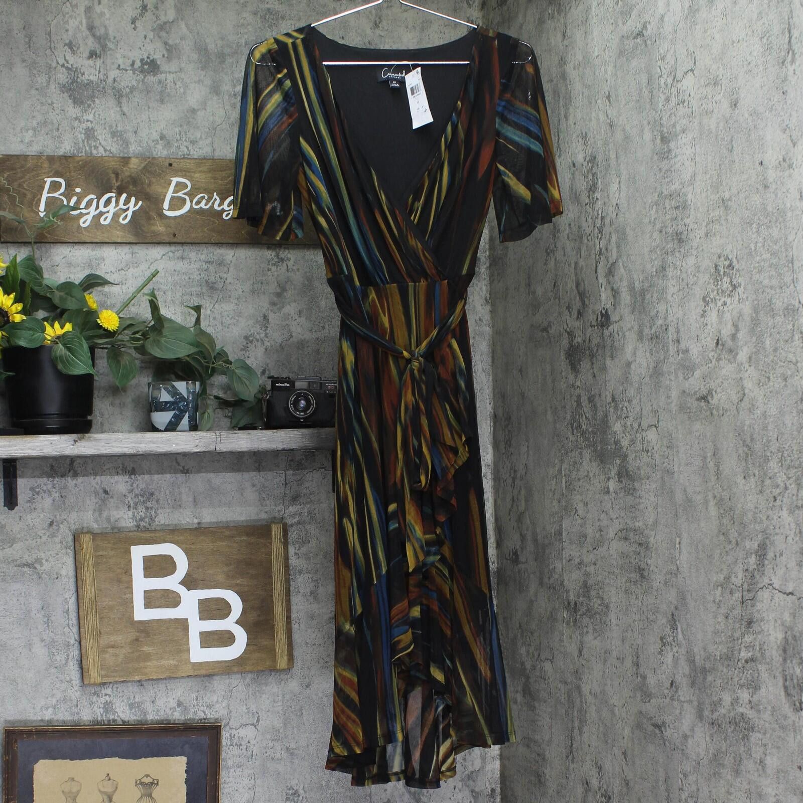 Other Nwt Connected Apparel Dress With Ruffle Trim Multi Brown 4p Size S / US 4 / IT 40 - 1 Thumbnail