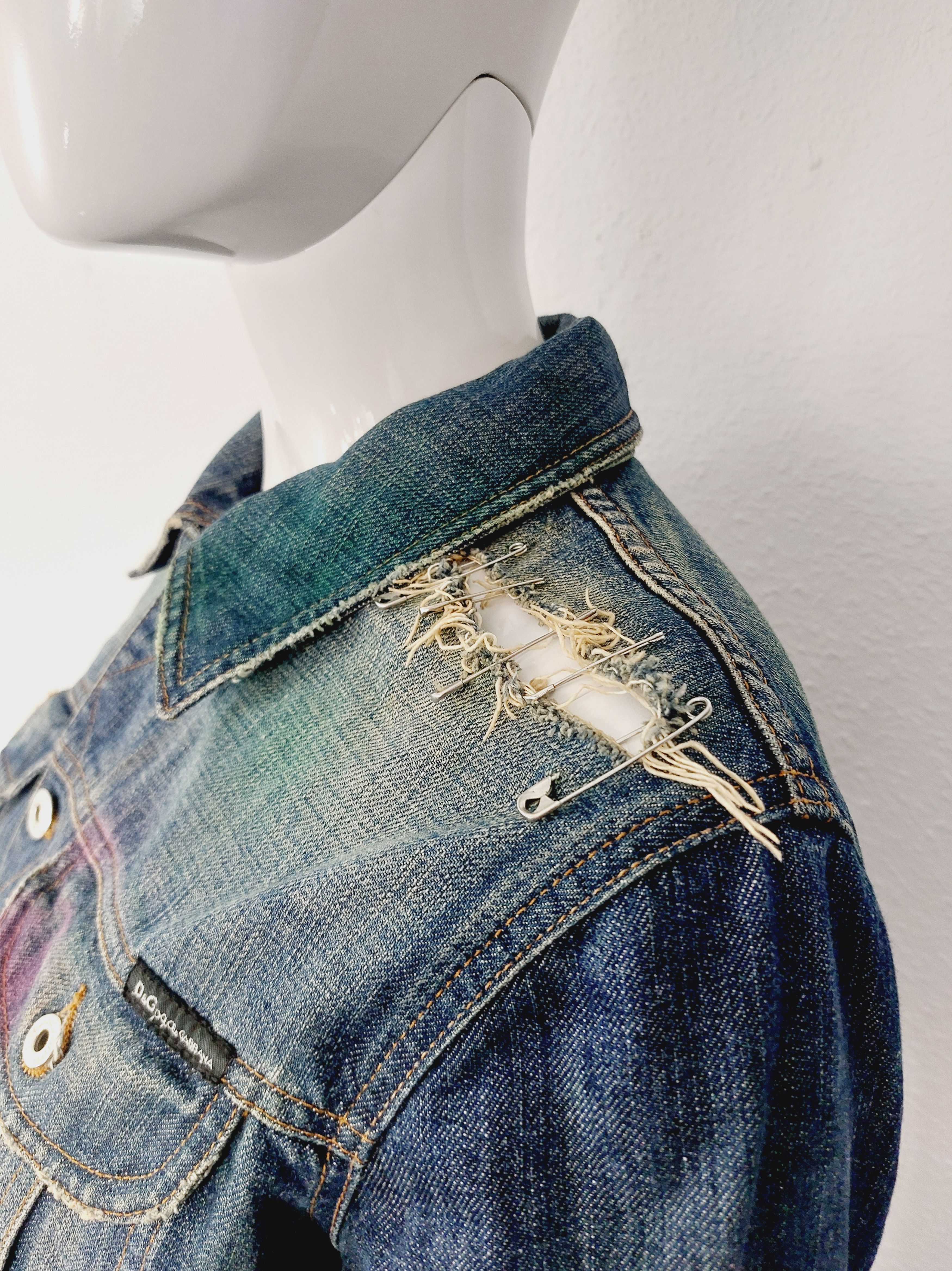 Dolce & Gabbana Dolce and Gabbana D&G SS2001 Spray Paint Safety Pin Jacket Size US XS / EU 42 / 0 - 6 Thumbnail