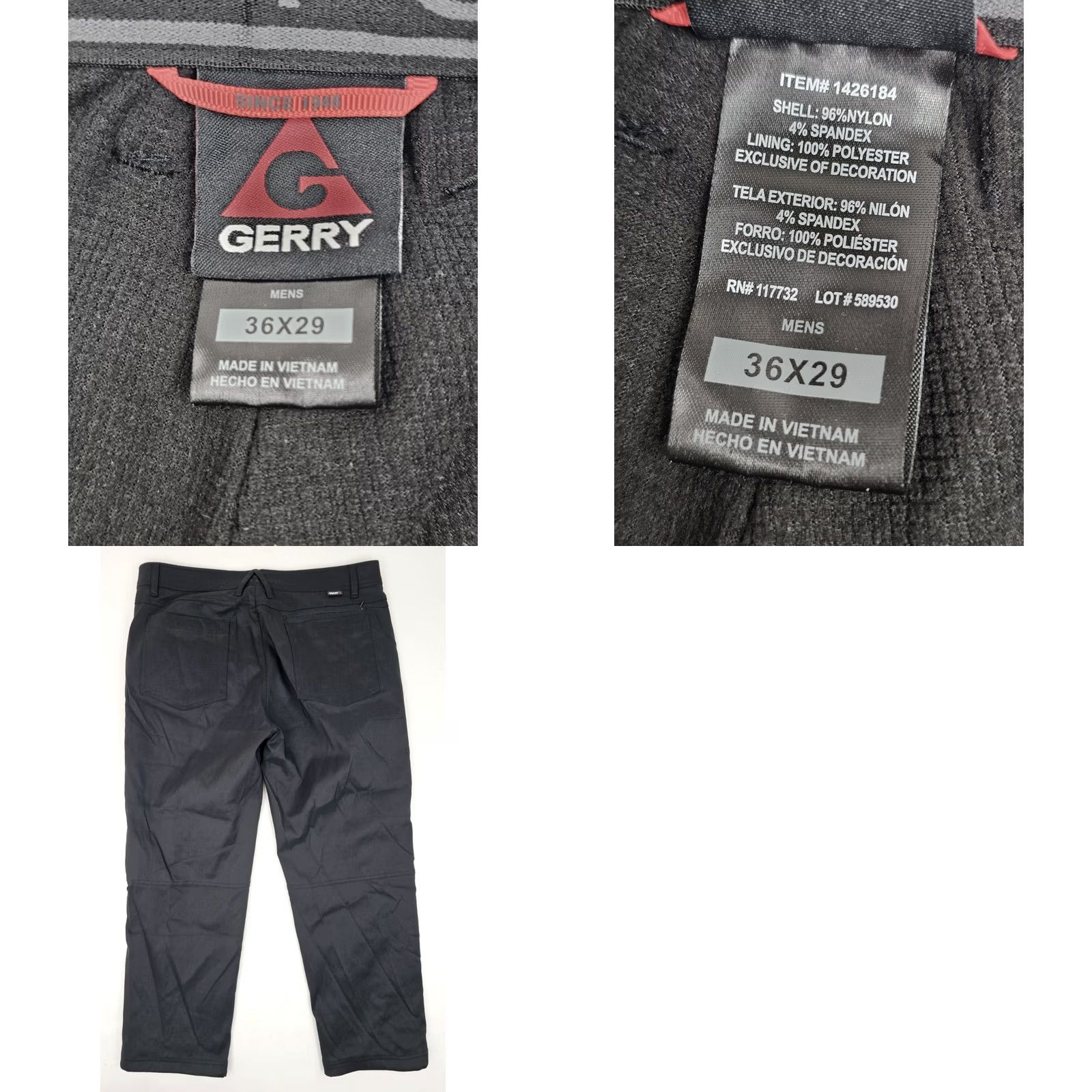 Vintage Gerry Black Fleece Lined Thermal Pants Men 37x29 Cargo Straight 5-Pocket EUC Clothing? Size US 37 - 8 Thumbnail
