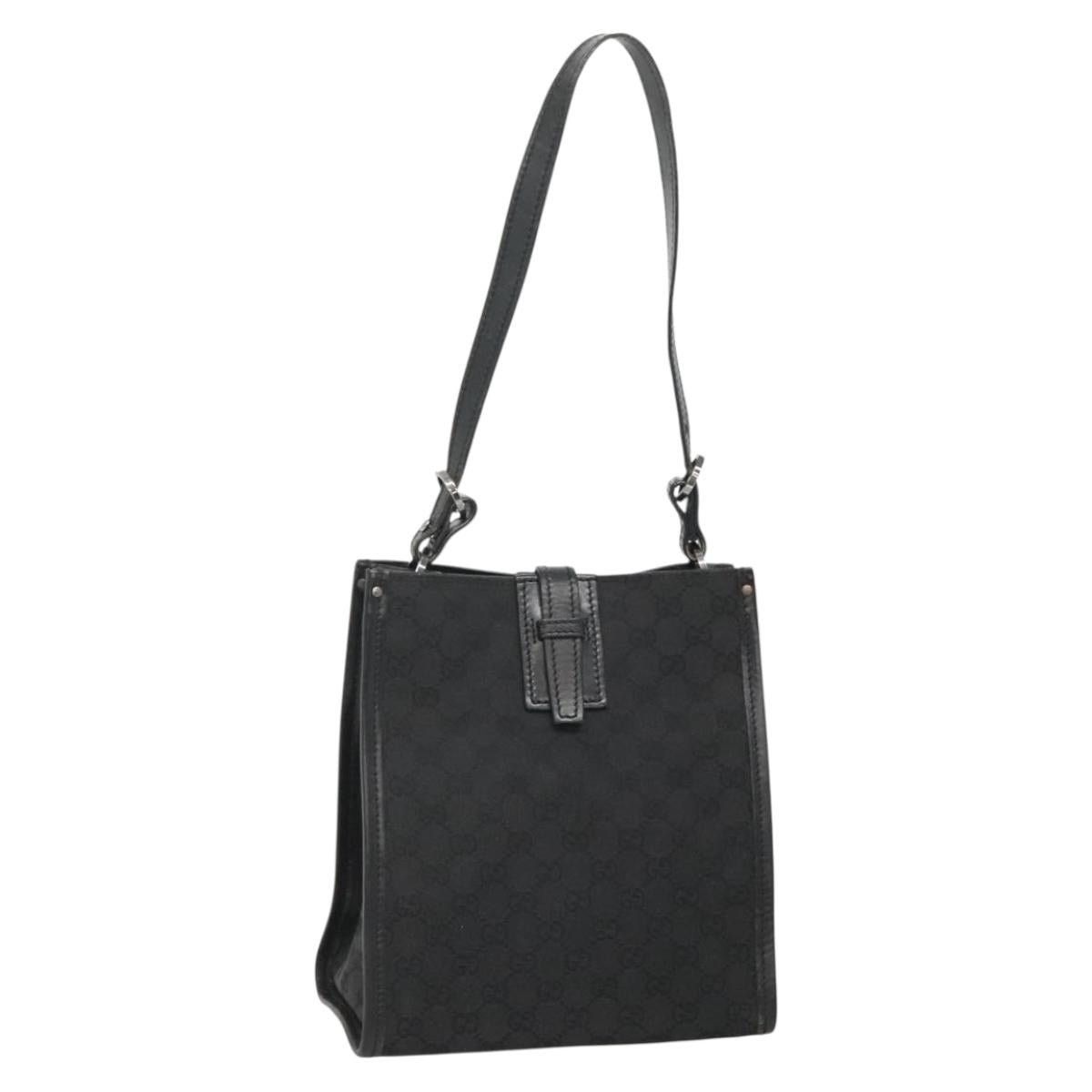 Gucci GUCCI GG Canvas Shoulder Bag Black Silver Size ONE SIZE - 1 Thumbnail