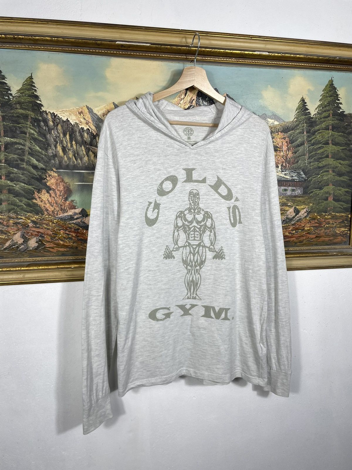 Vintage Gold’s Gym Grey Retro Y2K Vintage Hoodie LS Size US M / EU 48-50 / 2 - 2 Thumbnail