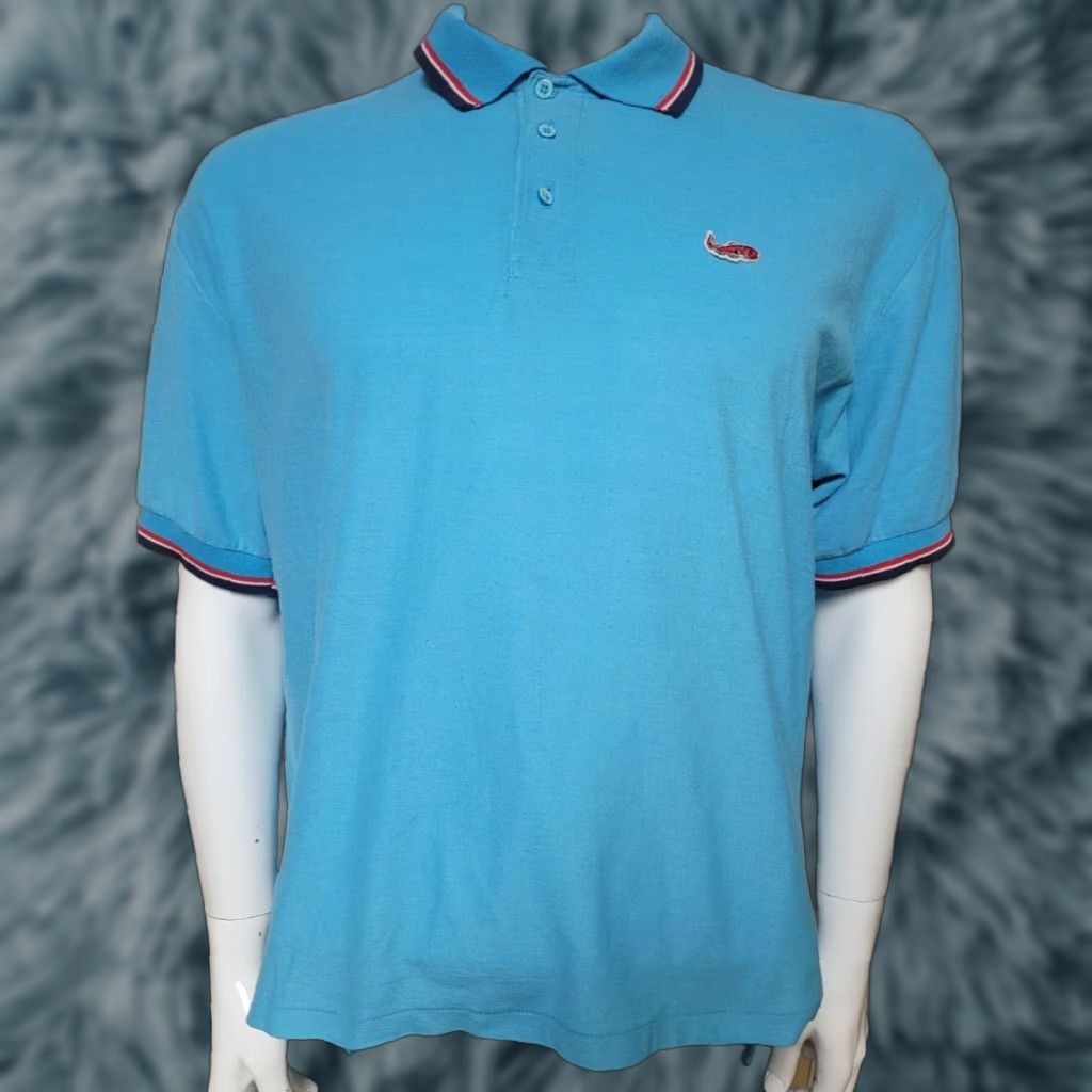Baracuta VINTAGE Baracuta Polo Shirt XL Blue Men Polo 70s Fish Golf Short Sleeve XL Blue Size US XL / EU 56 / 4 - 1 Thumbnail