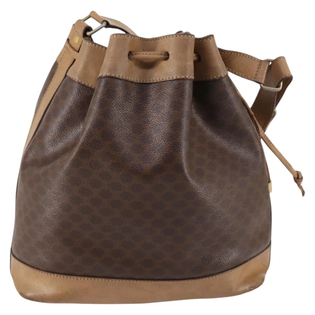 Celine CELINE Macadam Canvas Shoulder Bag Pvc Leather Brown Size ONE SIZE - 3 Thumbnail
