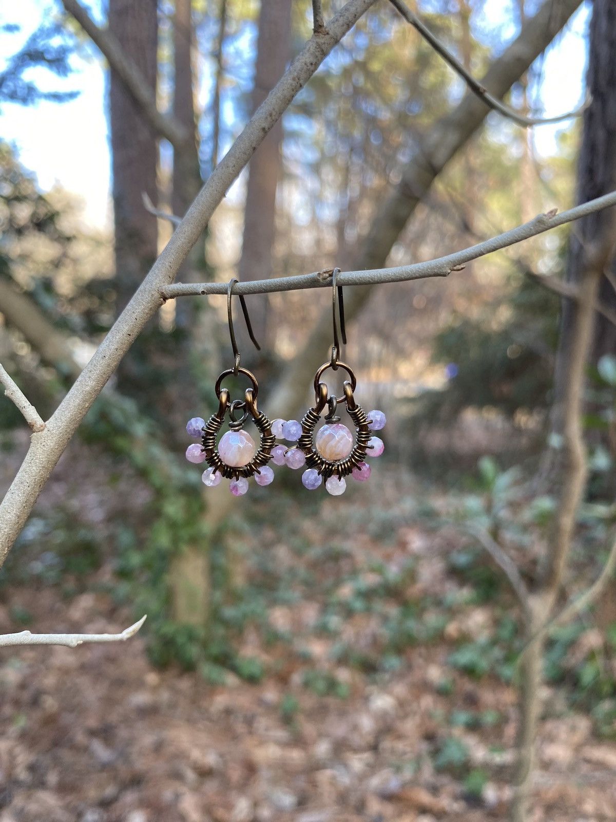 Handmade Plum Tourmaline Hoops Size ONE SIZE - 5 Thumbnail
