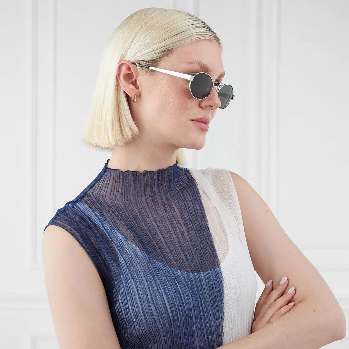 Saint Laurent Paris Saint Laurent Women Sunglasses Oval SL692 002 BRAND NEW Size ONE SIZE - 12 Thumbnail