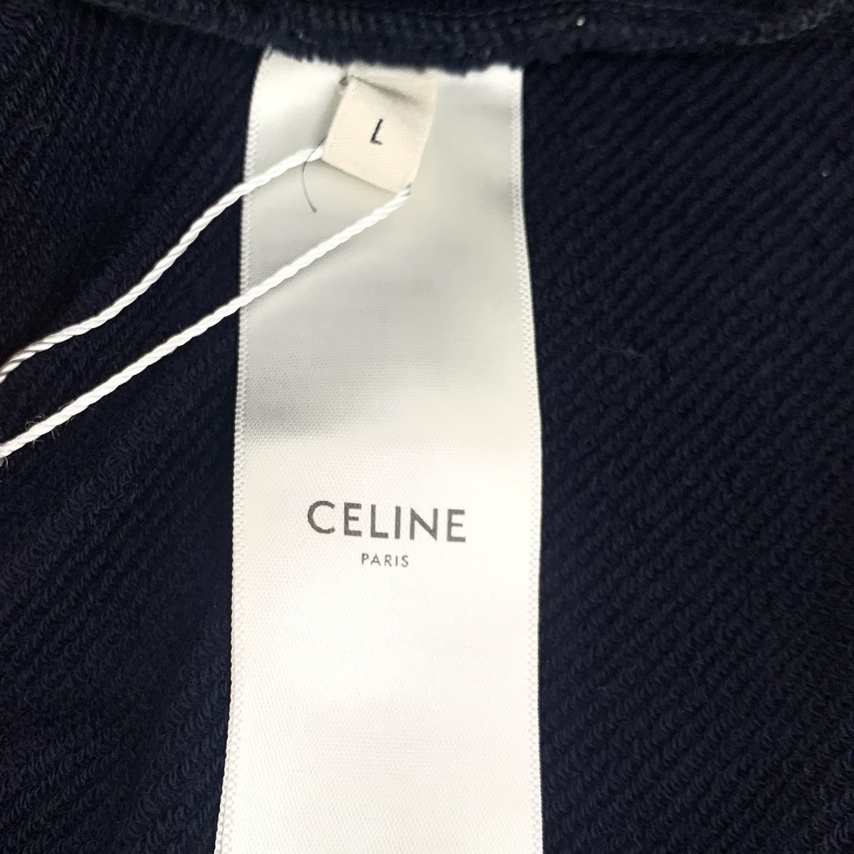 Celine Celine Navy Logo Letter Printed Short Sleeve T-shirt K26WX Size L / US 10 / IT 46 - 7 Thumbnail